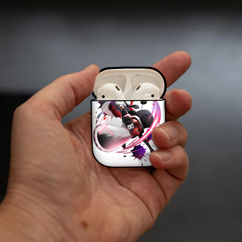 文豪ストレイドッグス Bungo Stray Dogs AirPods 第2世代保護ケース ハードシェル ブラック 耐衝撃・防指紋・カラビナ付き