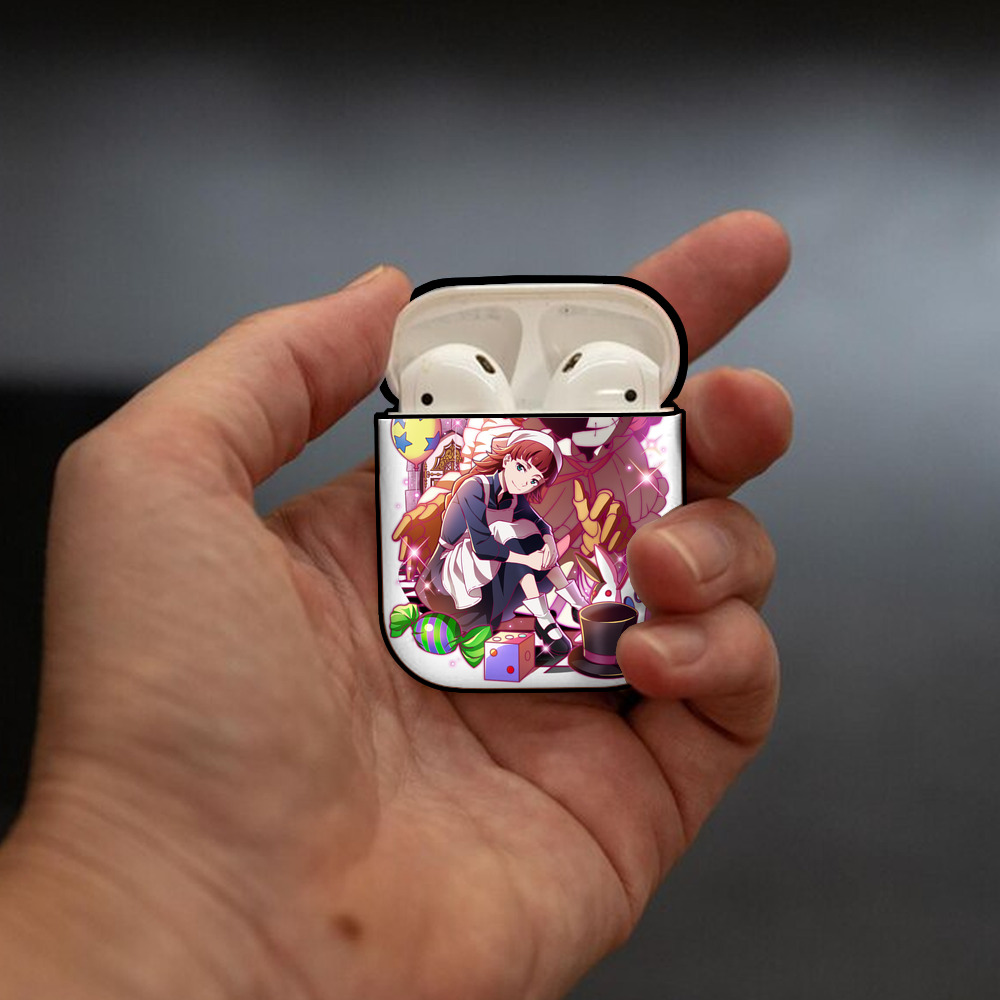 文豪ストレイドッグス Bungo Stray Dogs AirPods 第2世代保護ケース ハードシェル ブラック 耐衝撃・防指紋・カラビナ付き