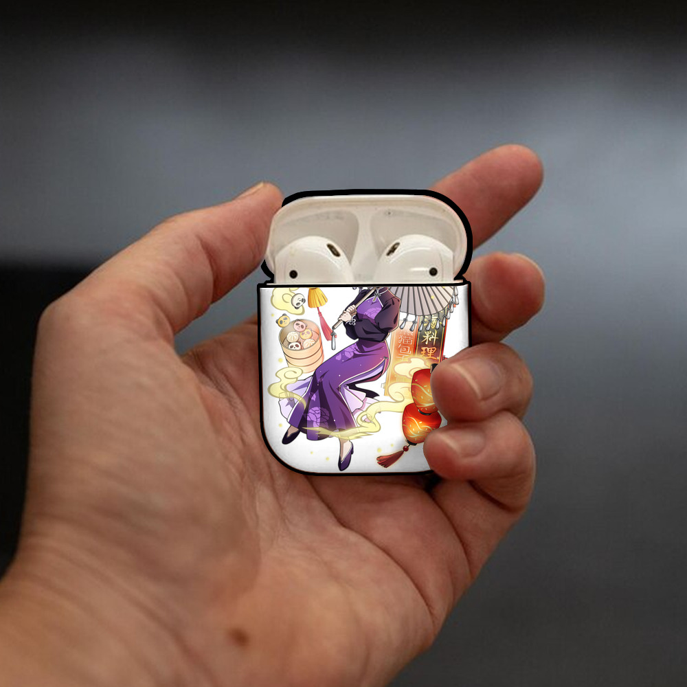 文豪ストレイドッグス Bungo Stray Dogs AirPods 第2世代保護ケース ハードシェル ブラック 耐衝撃・防指紋・カラビナ付き