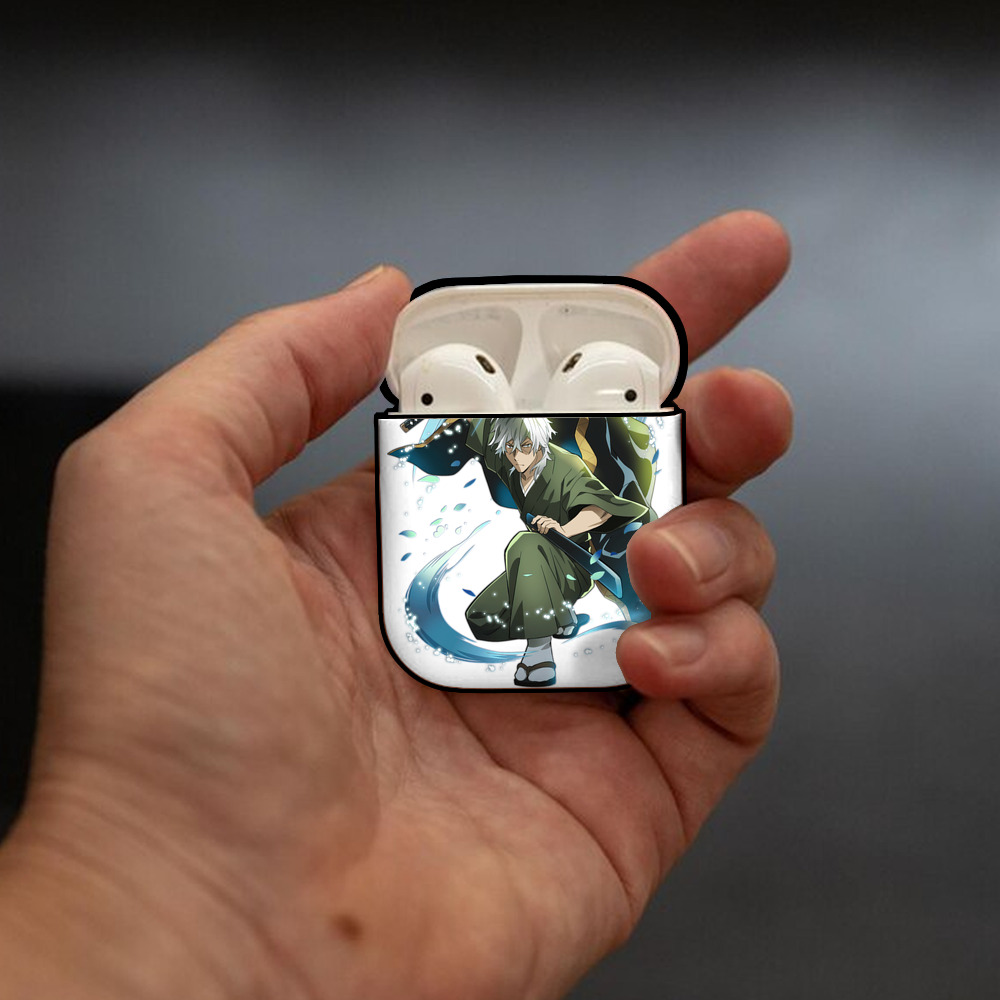 文豪ストレイドッグス Bungo Stray Dogs AirPods 第2世代保護ケース ハードシェル ブラック 耐衝撃・防指紋・カラビナ付き