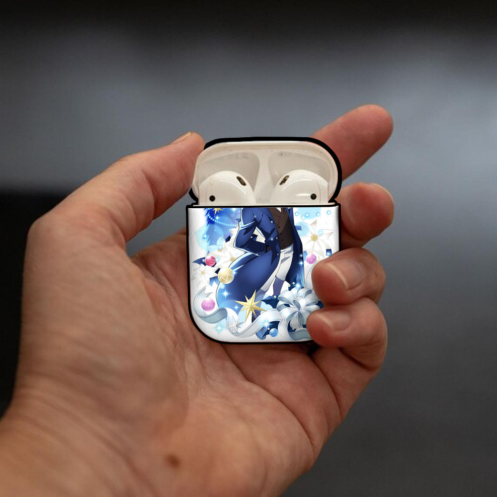 文豪ストレイドッグス Bungo Stray Dogs AirPods 第2世代保護ケース ハードシェル ブラック 耐衝撃・防指紋・カラビナ付き
