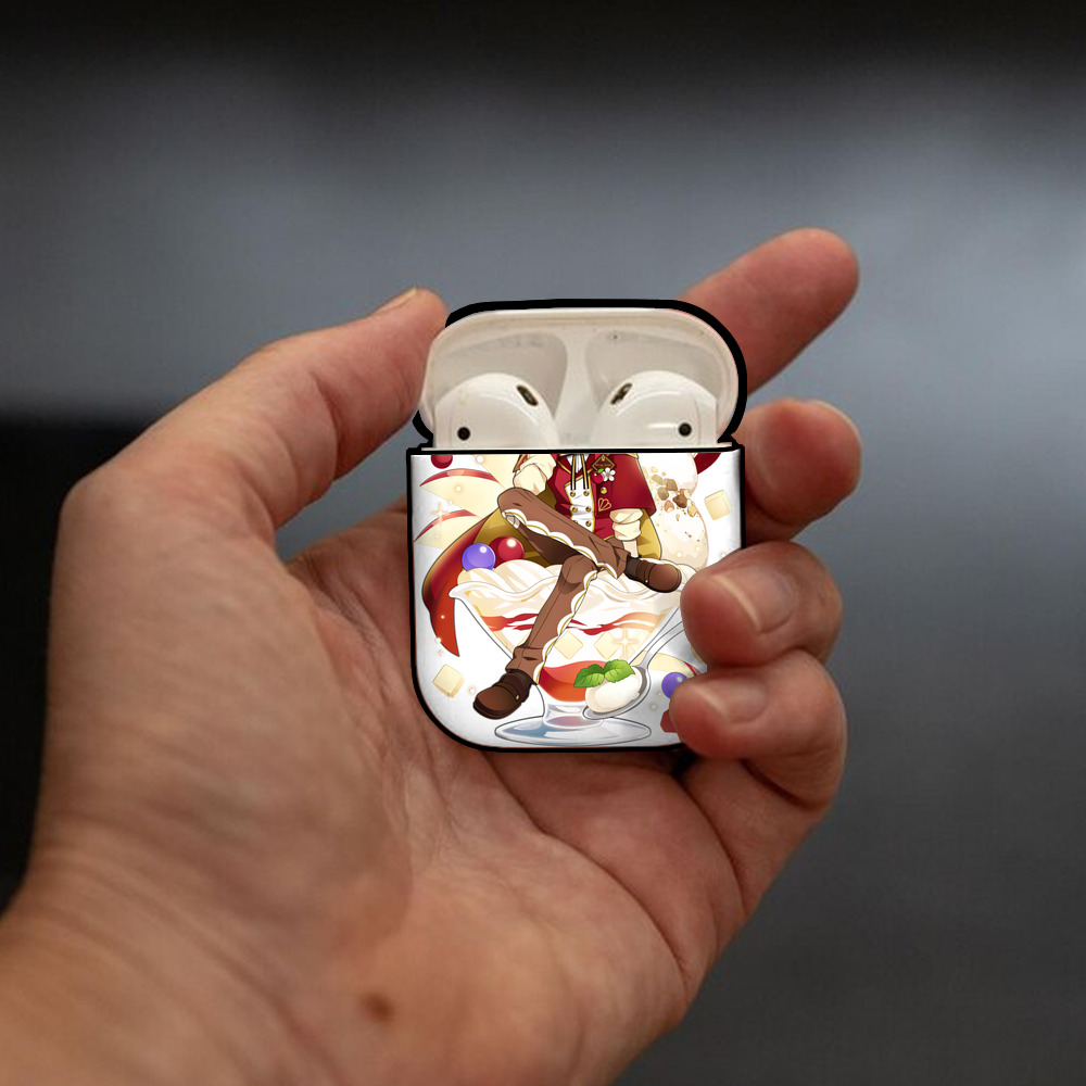 文豪ストレイドッグス Bungo Stray Dogs AirPods 第2世代保護ケース ハードシェル ブラック 耐衝撃・防指紋・カラビナ付き