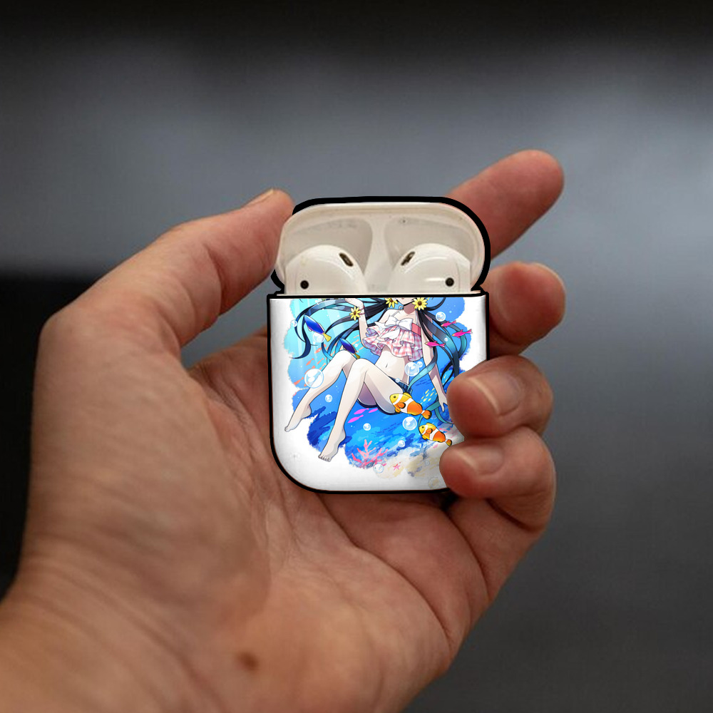 文豪ストレイドッグス Bungo Stray Dogs AirPods 第2世代保護ケース ハードシェル ブラック 耐衝撃・防指紋・カラビナ付き