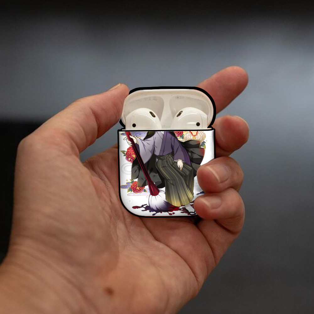 文豪ストレイドッグス Bungo Stray Dogs AirPods 第2世代保護ケース ハードシェル ブラック 耐衝撃・防指紋・カラビナ付き
