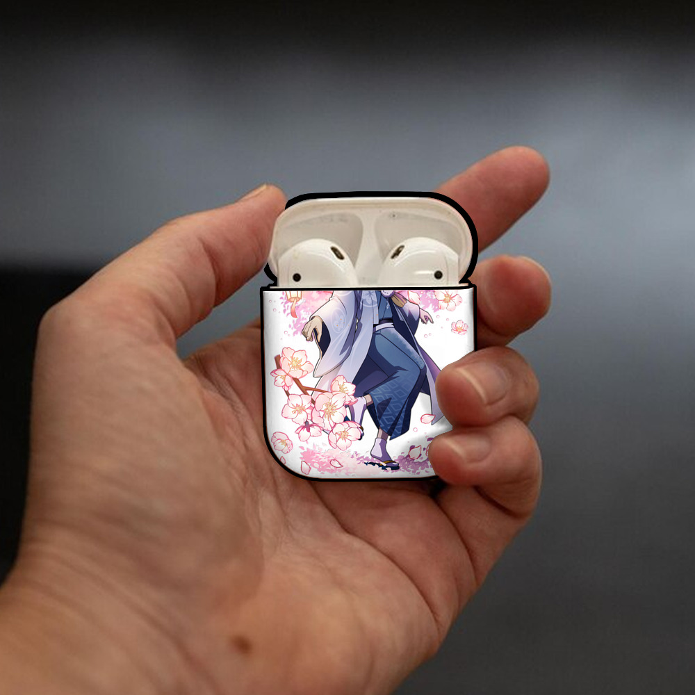 文豪ストレイドッグス Bungo Stray Dogs AirPods 第2世代保護ケース ハードシェル ブラック 耐衝撃・防指紋・カラビナ付き