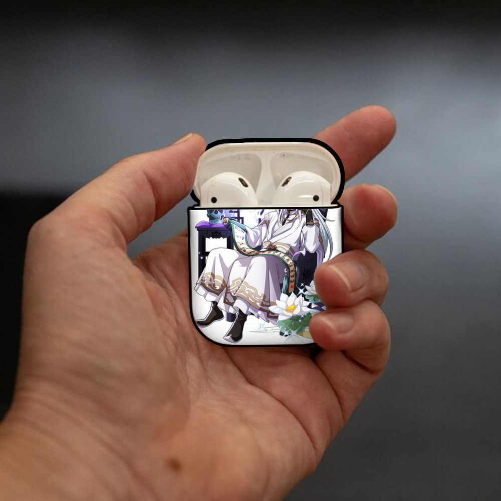 文豪ストレイドッグス Bungo Stray Dogs AirPods 第2世代保護ケース ハードシェル ブラック 耐衝撃・防指紋・カラビナ付き