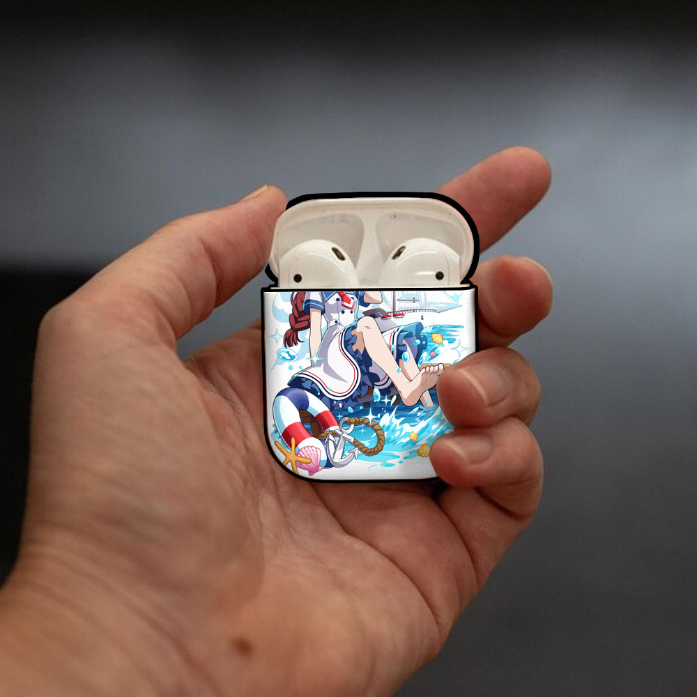 文豪ストレイドッグス Bungo Stray Dogs AirPods 第2世代保護ケース ハードシェル ブラック 耐衝撃・防指紋・カラビナ付き