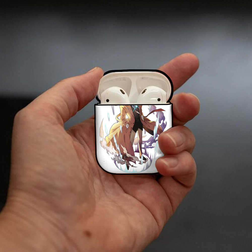 文豪ストレイドッグス Bungo Stray Dogs AirPods 第2世代保護ケース ハードシェル ブラック 耐衝撃・防指紋・カラビナ付き