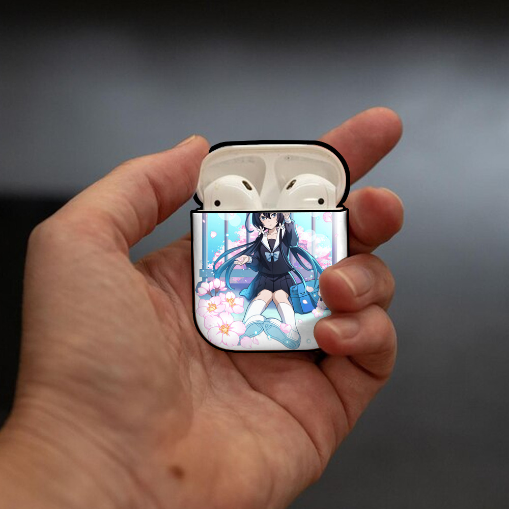 文豪ストレイドッグス Bungo Stray Dogs AirPods 第2世代保護ケース ハードシェル ブラック 耐衝撃・防指紋・カラビナ付き