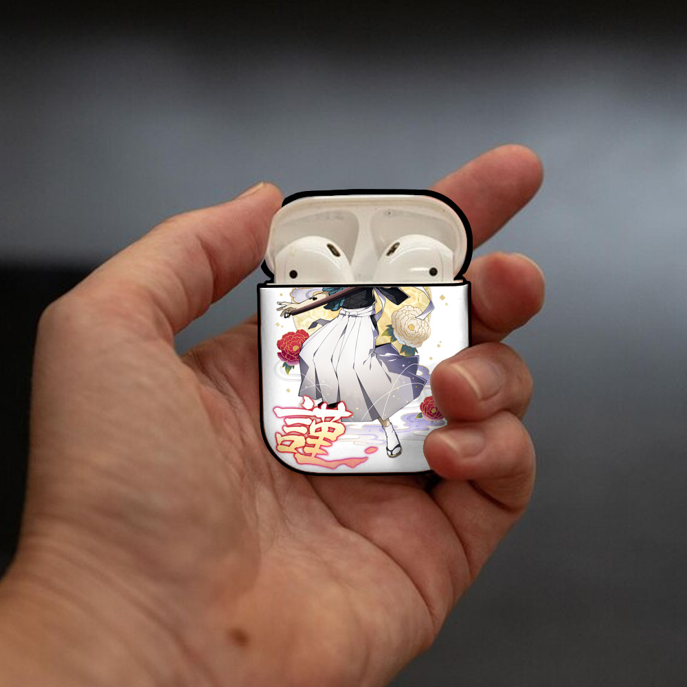 文豪ストレイドッグス Bungo Stray Dogs AirPods 第2世代保護ケース ハードシェル ブラック 耐衝撃・防指紋・カラビナ付き