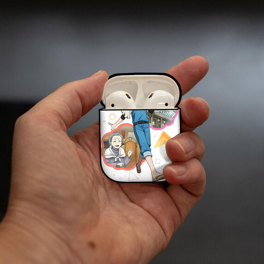 文豪ストレイドッグス Bungo Stray Dogs AirPods 第2世代保護ケース ハードシェル ブラック 耐衝撃・防指紋・カラビナ付き