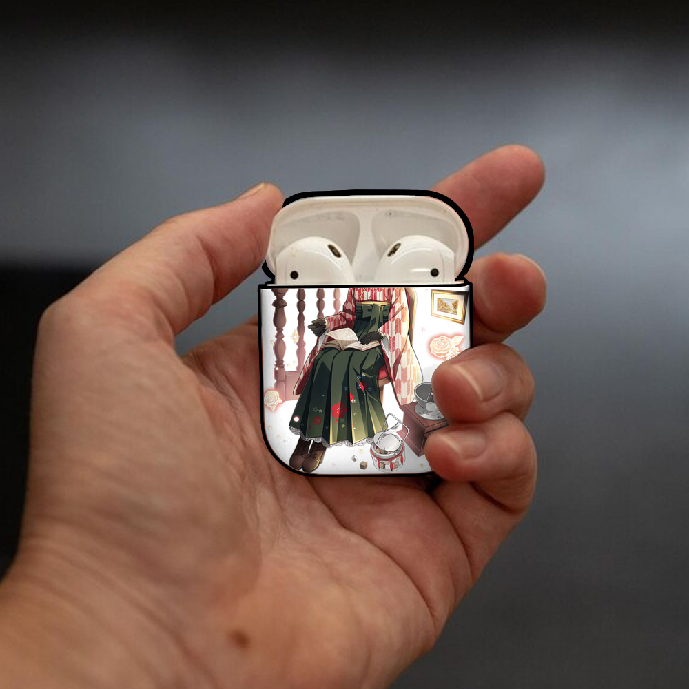 文豪ストレイドッグス Bungo Stray Dogs AirPods 第2世代保護ケース ハードシェル ブラック 耐衝撃・防指紋・カラビナ付き