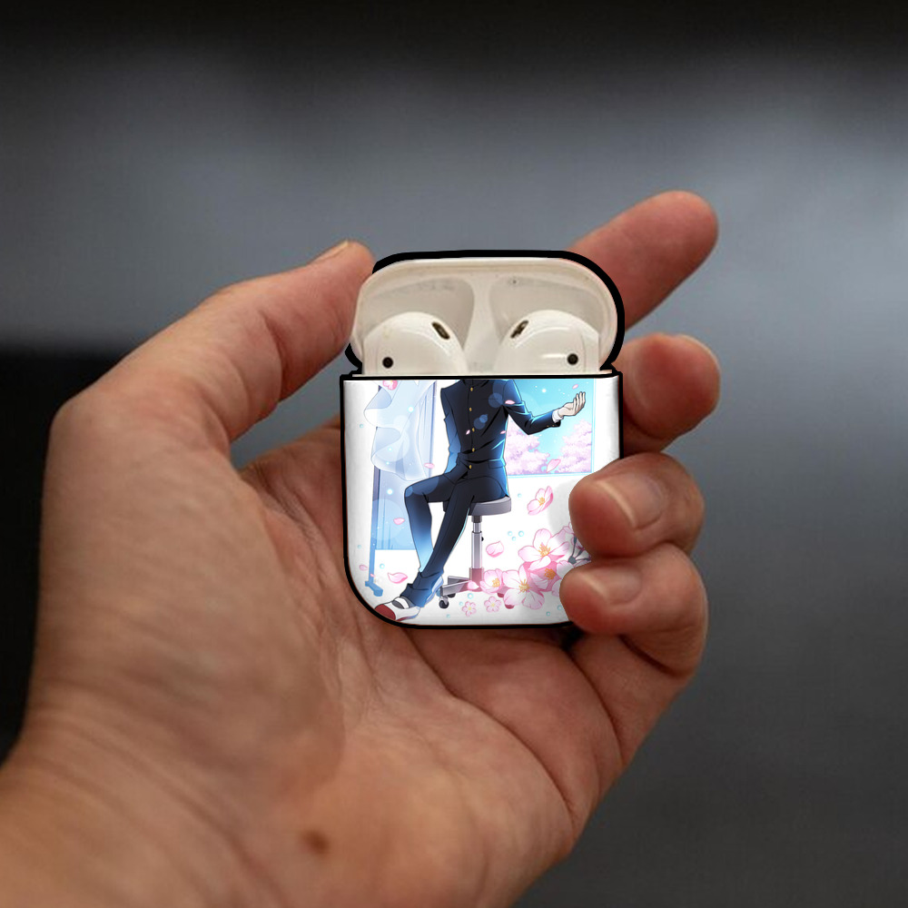 文豪ストレイドッグス Bungo Stray Dogs AirPods 第2世代保護ケース ハードシェル ブラック 耐衝撃・防指紋・カラビナ付き