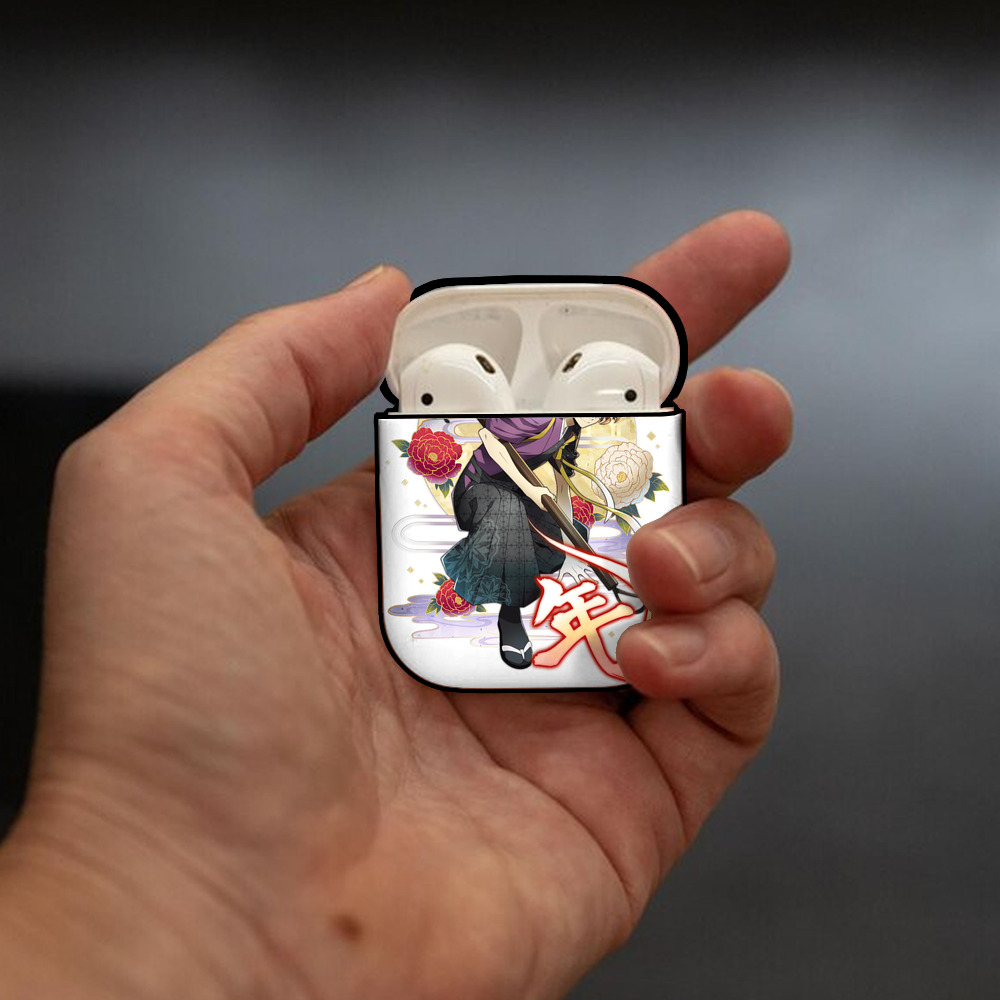文豪ストレイドッグス Bungo Stray Dogs AirPods 第2世代保護ケース ハードシェル ブラック 耐衝撃・防指紋・カラビナ付き