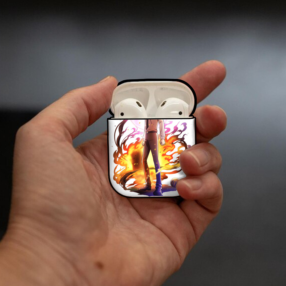 文豪ストレイドッグス Bungo Stray Dogs AirPods 第2世代保護ケース ハードシェル ブラック 耐衝撃・防指紋・カラビナ付き