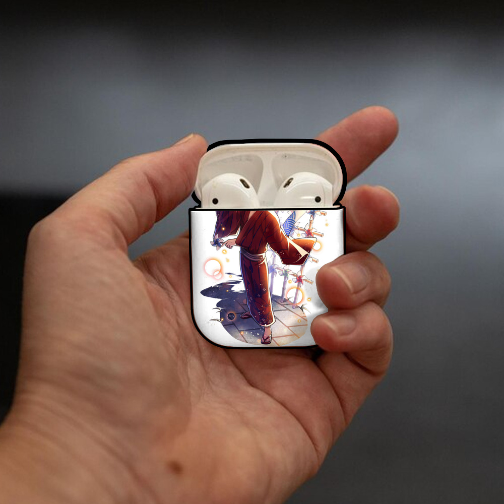 文豪ストレイドッグス Bungo Stray Dogs AirPods 第2世代保護ケース ハードシェル ブラック 耐衝撃・防指紋・カラビナ付き