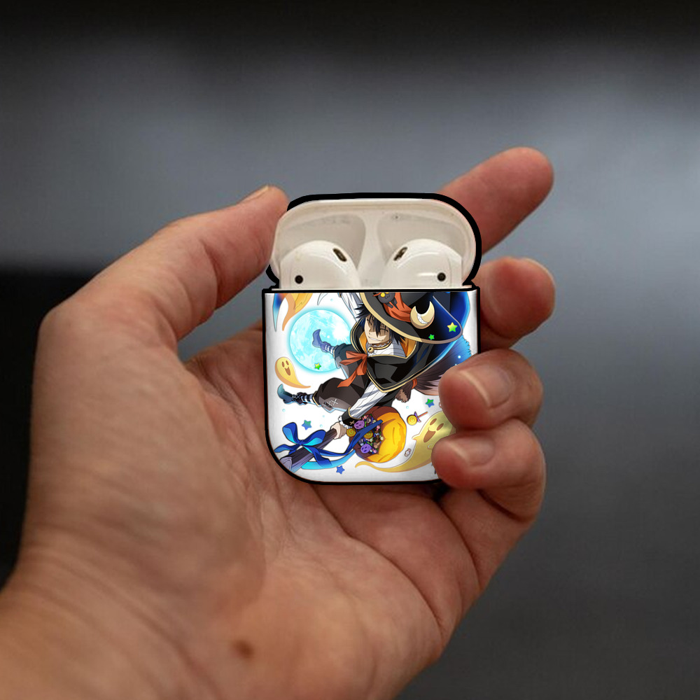 文豪ストレイドッグス Bungo Stray Dogs AirPods 第2世代保護ケース ハードシェル ブラック 耐衝撃・防指紋・カラビナ付き