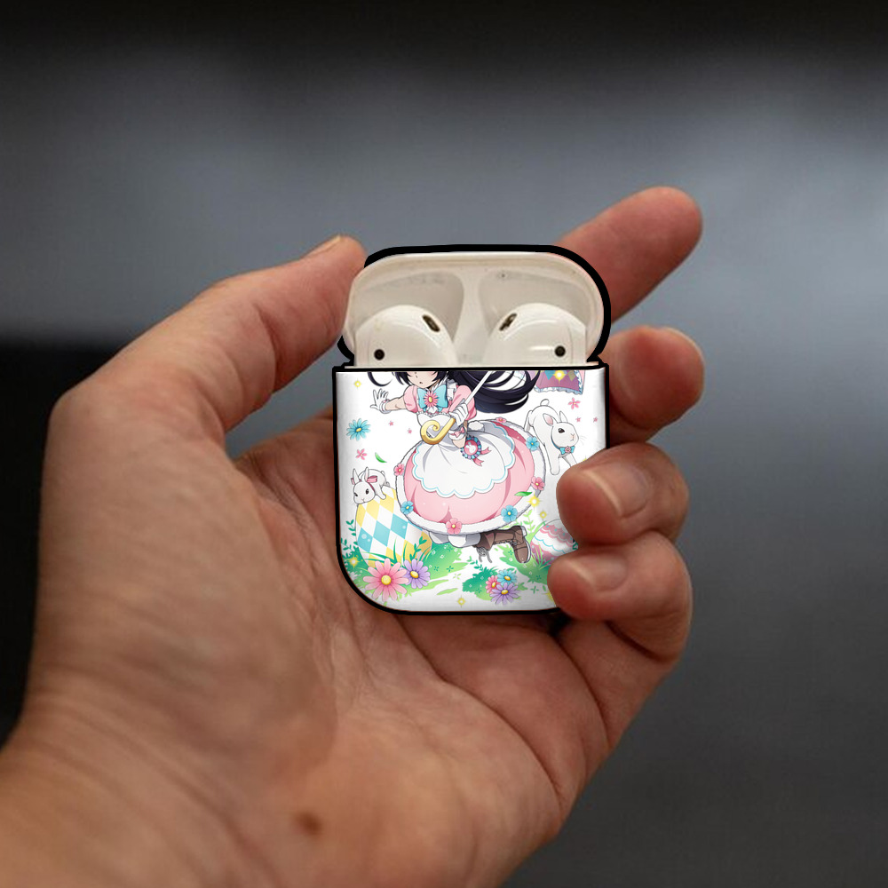 文豪ストレイドッグス Bungo Stray Dogs AirPods 第2世代保護ケース ハードシェル ブラック 耐衝撃・防指紋・カラビナ付き