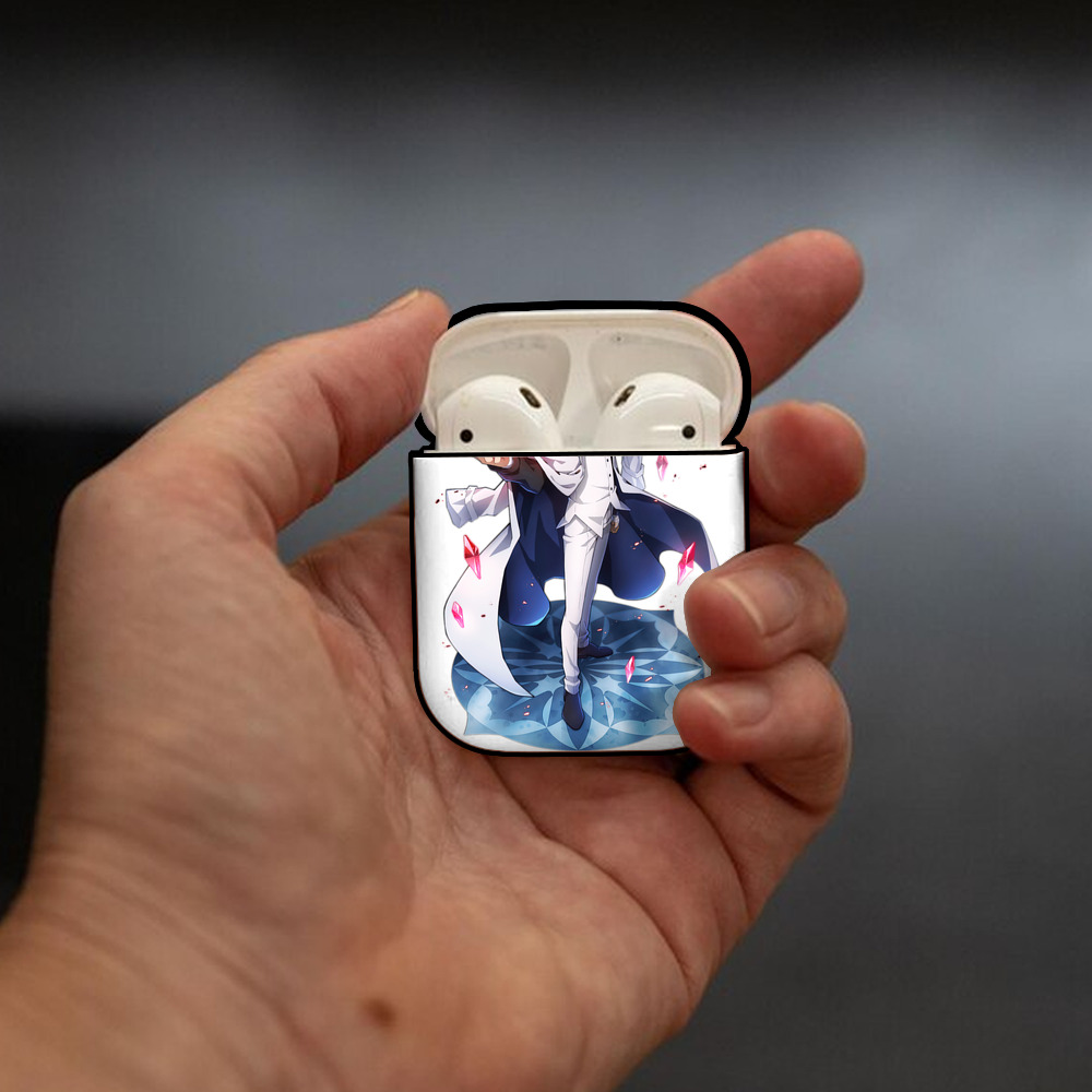 文豪ストレイドッグス Bungo Stray Dogs AirPods 第2世代保護ケース ハードシェル ブラック 耐衝撃・防指紋・カラビナ付き