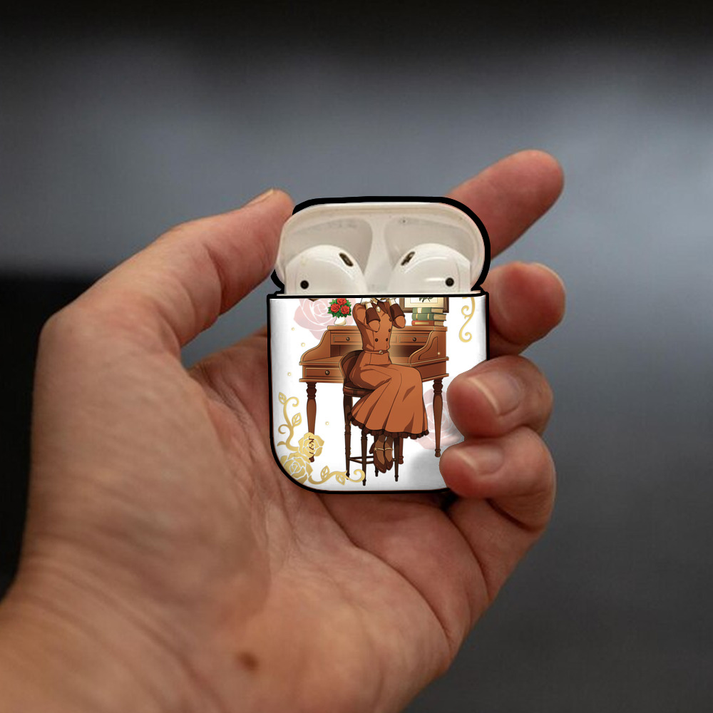文豪ストレイドッグス Bungo Stray Dogs AirPods 第2世代保護ケース ハードシェル ブラック 耐衝撃・防指紋・カラビナ付き