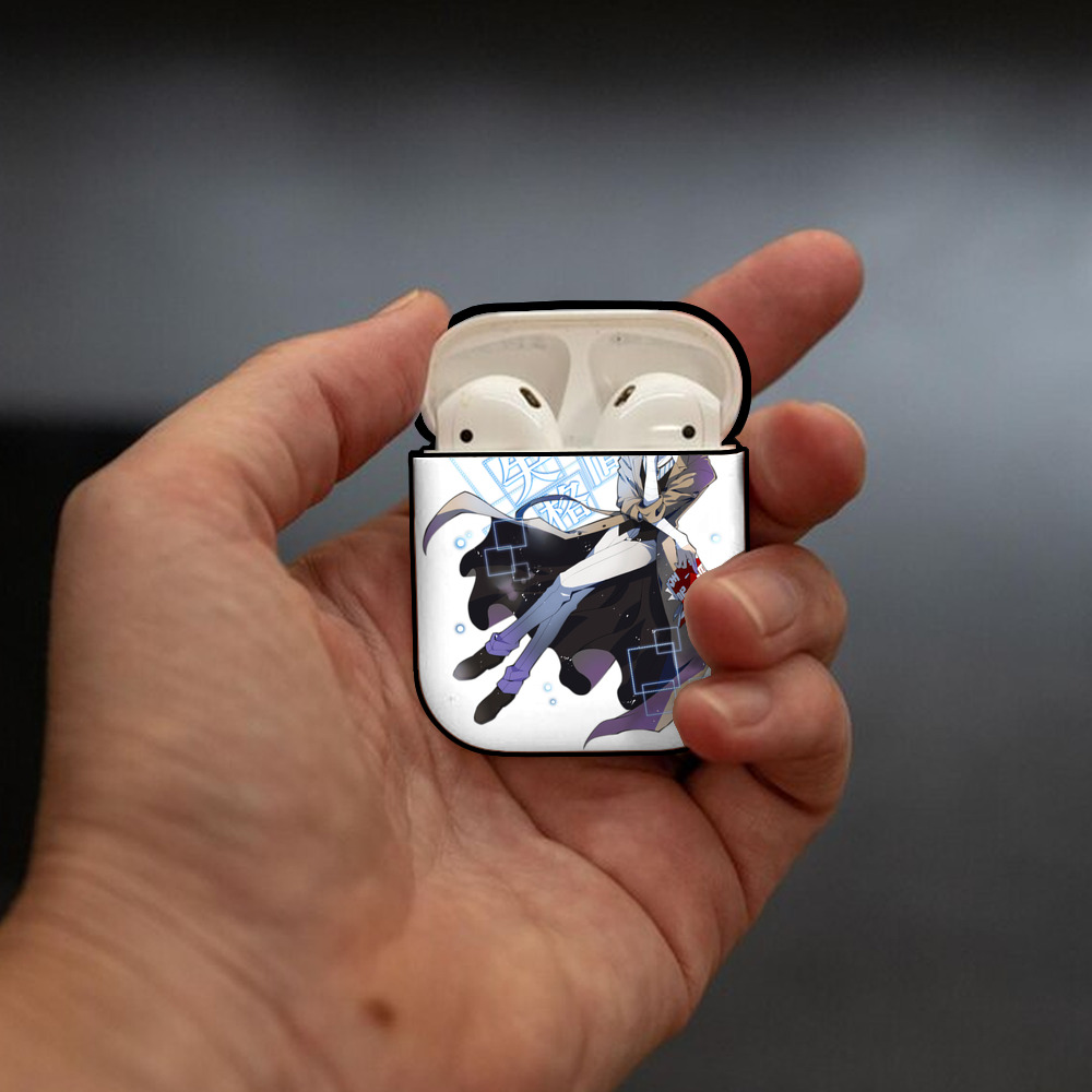 文豪ストレイドッグス Bungo Stray Dogs AirPods 第2世代保護ケース ハードシェル ブラック 耐衝撃・防指紋・カラビナ付き
