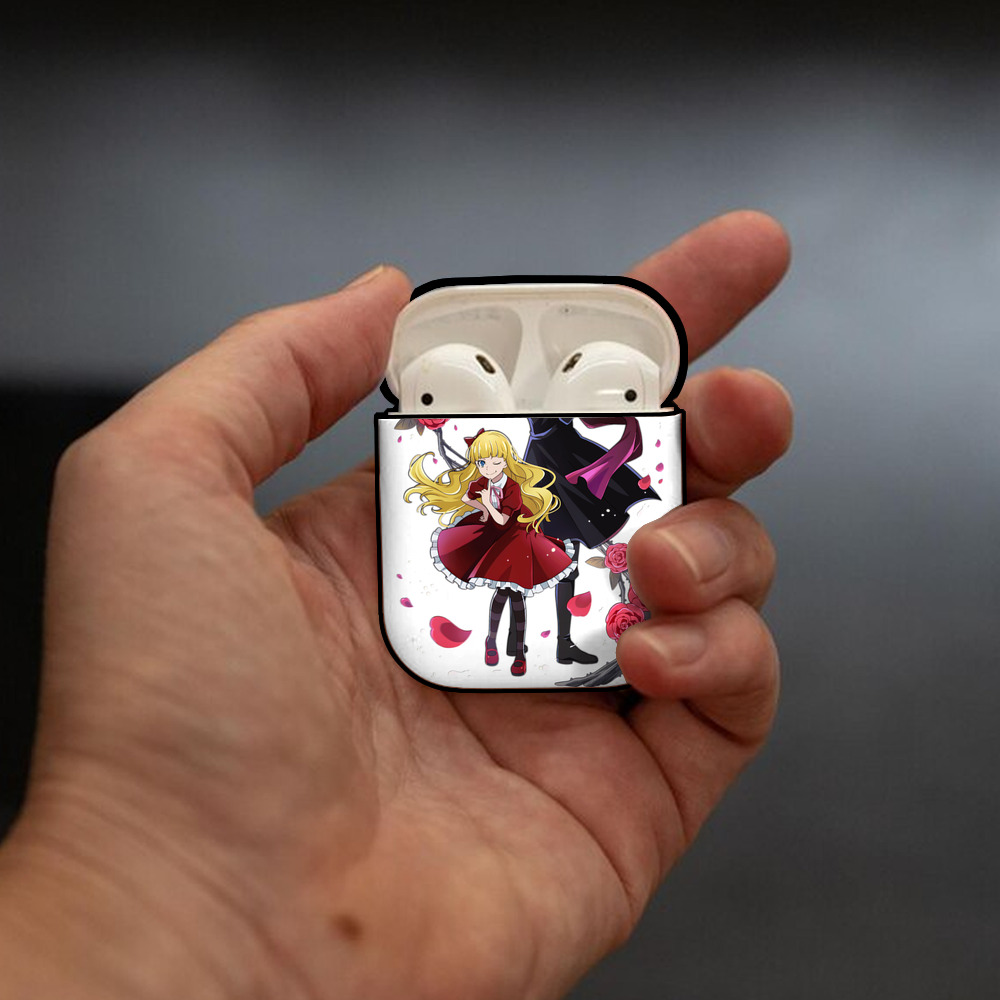 文豪ストレイドッグス Bungo Stray Dogs AirPods 第2世代保護ケース ハードシェル ブラック 耐衝撃・防指紋・カラビナ付き