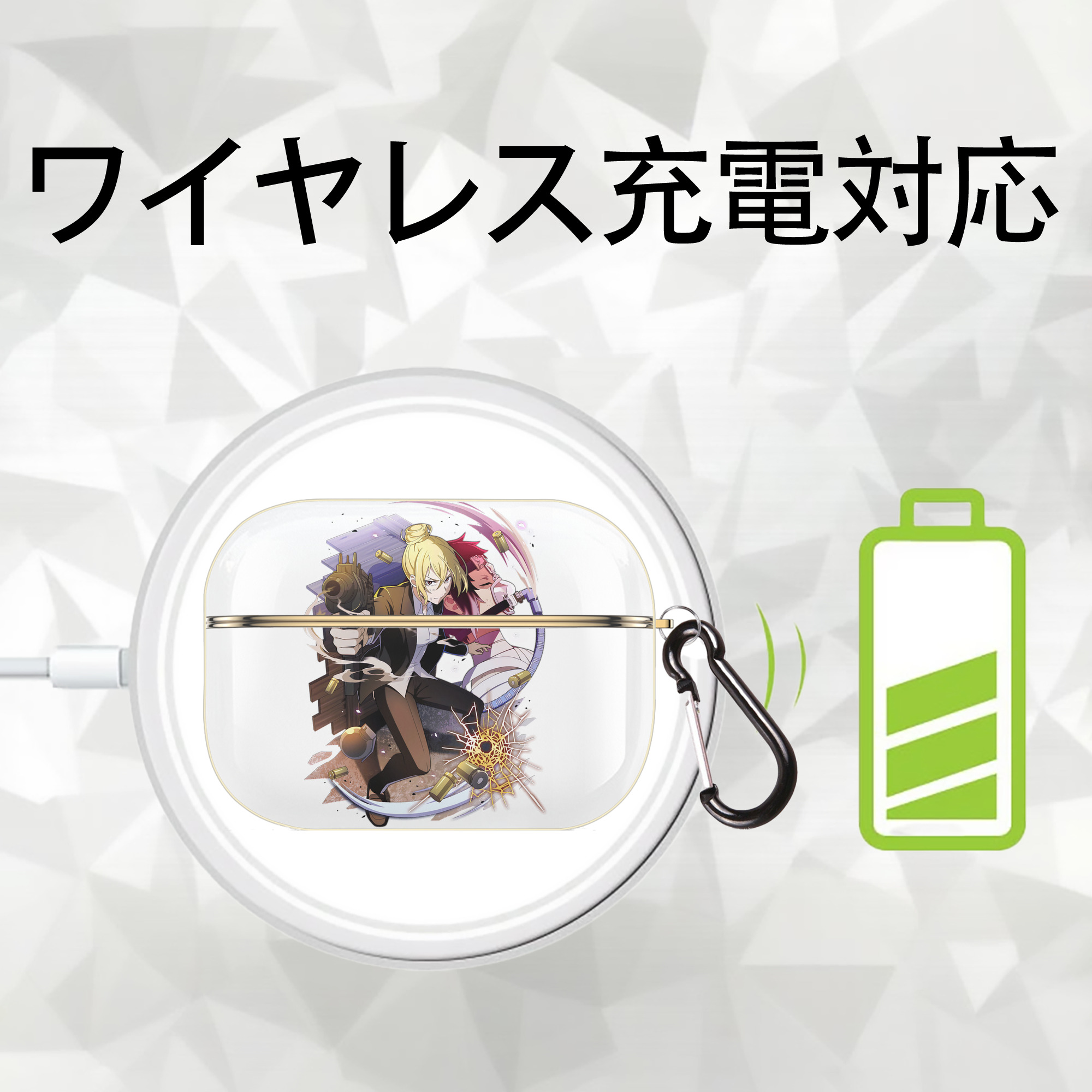 文豪ストレイドッグス Bungo Stray Dogs 【AirPods Pro用】ハードシェル保護ケース｜耐衝撃・防指紋・カラビナ付き商品仕様