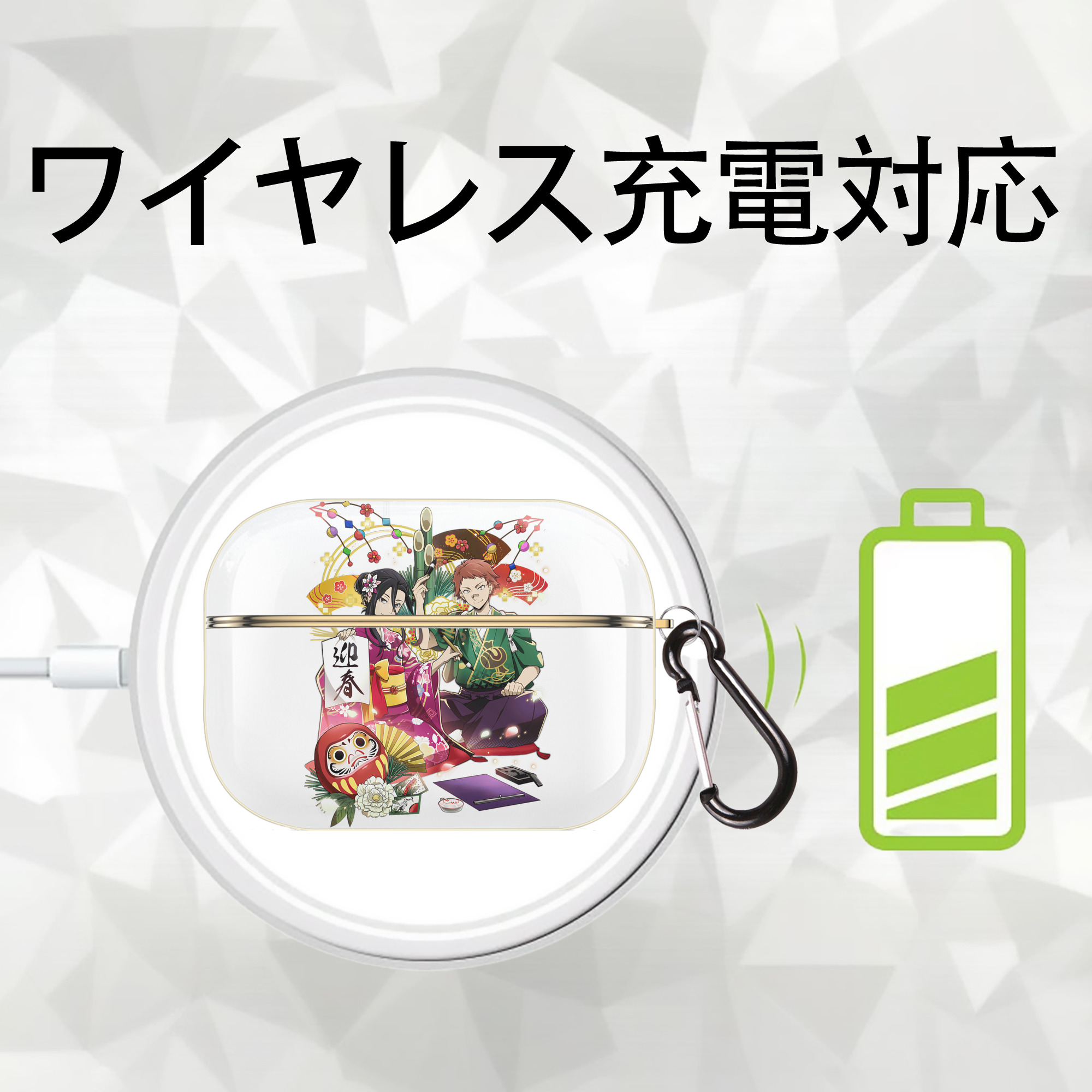 文豪ストレイドッグス Bungo Stray Dogs 【AirPods Pro用】ハードシェル保護ケース｜耐衝撃・防指紋・カラビナ付き商品仕様