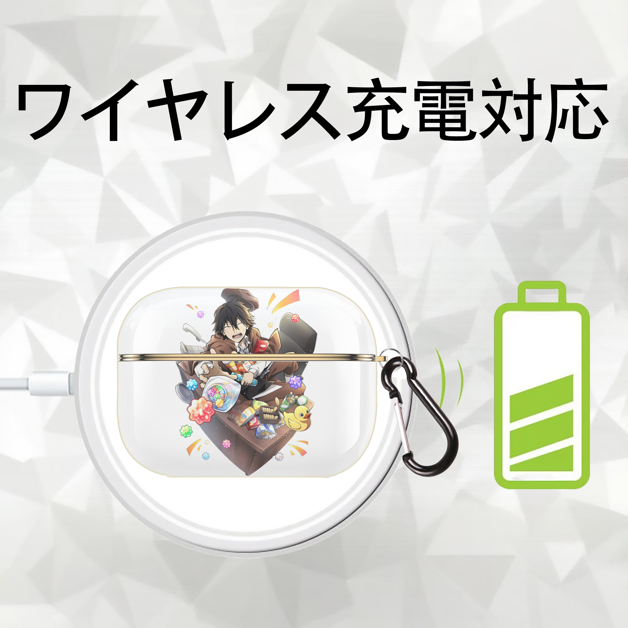 文豪ストレイドッグス Bungo Stray Dogs 【AirPods Pro用】ハードシェル保護ケース｜耐衝撃・防指紋・カラビナ付き商品仕様