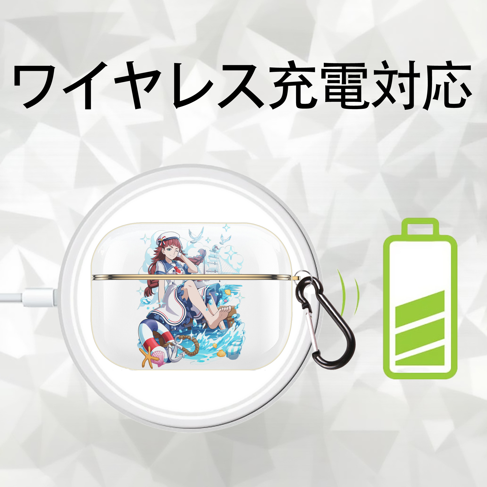 文豪ストレイドッグス Bungo Stray Dogs 【AirPods Pro用】ハードシェル保護ケース｜耐衝撃・防指紋・カラビナ付き商品仕様
