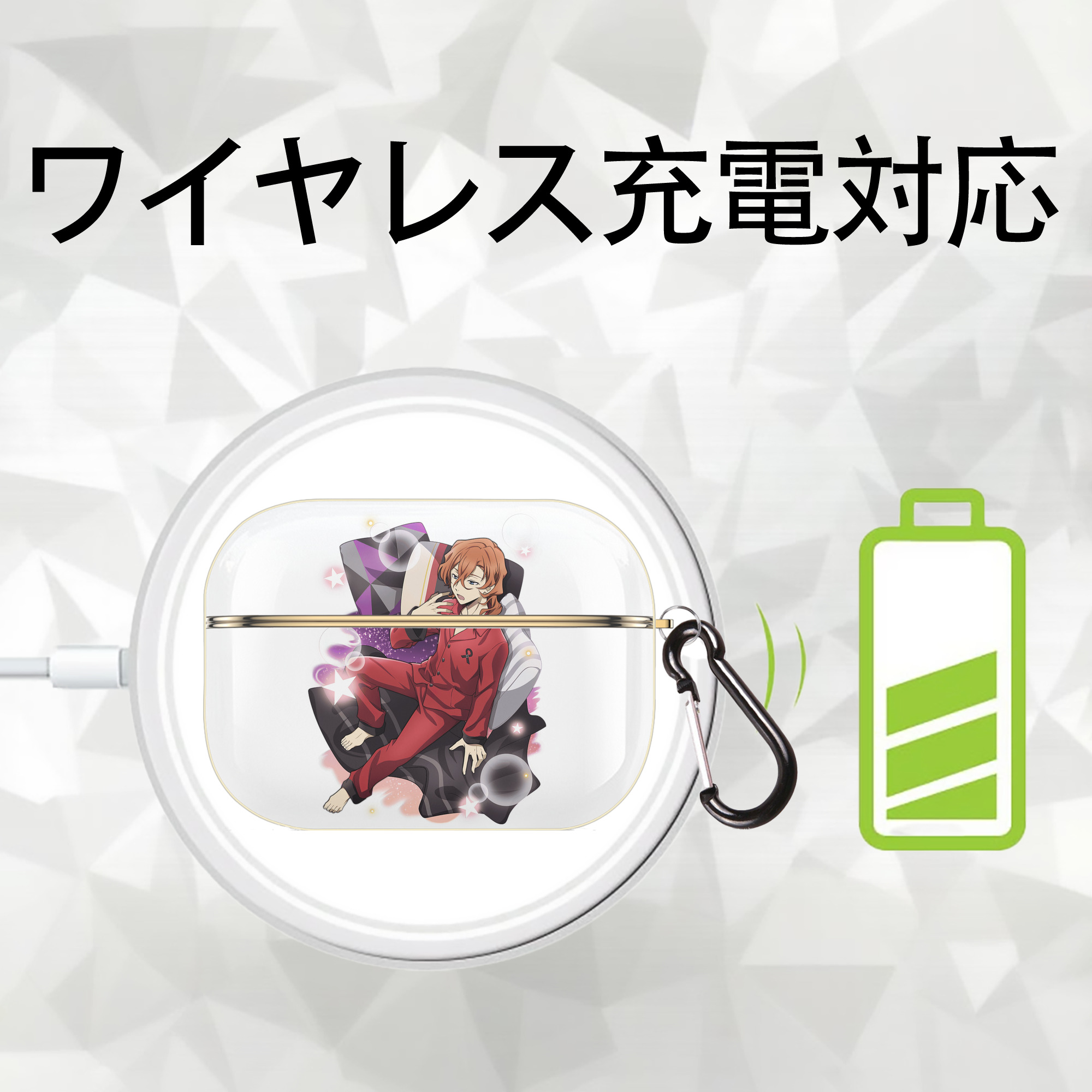 文豪ストレイドッグス Bungo Stray Dogs 【AirPods Pro用】ハードシェル保護ケース｜耐衝撃・防指紋・カラビナ付き商品仕様