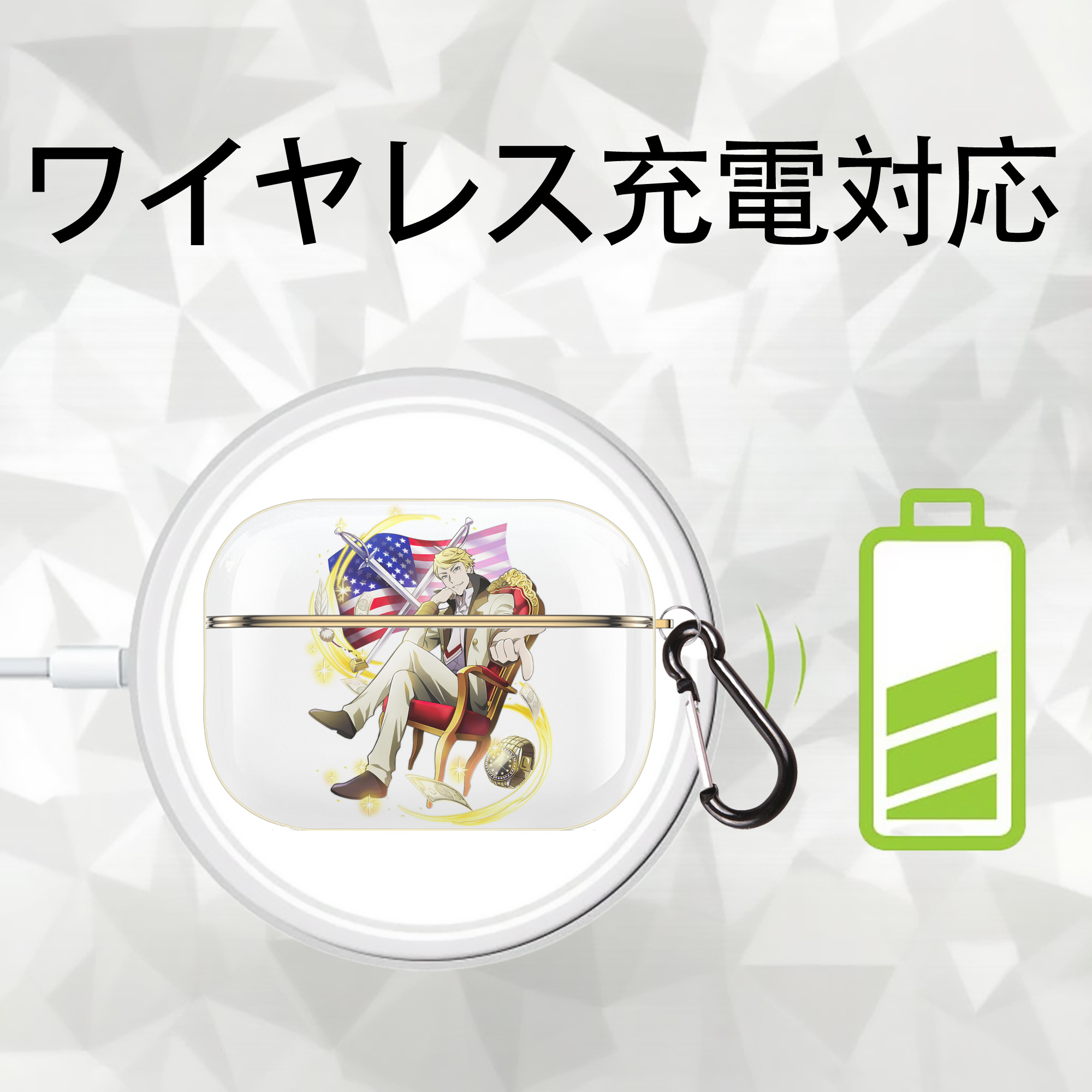 文豪ストレイドッグス Bungo Stray Dogs 【AirPods Pro用】ハードシェル保護ケース｜耐衝撃・防指紋・カラビナ付き商品仕様