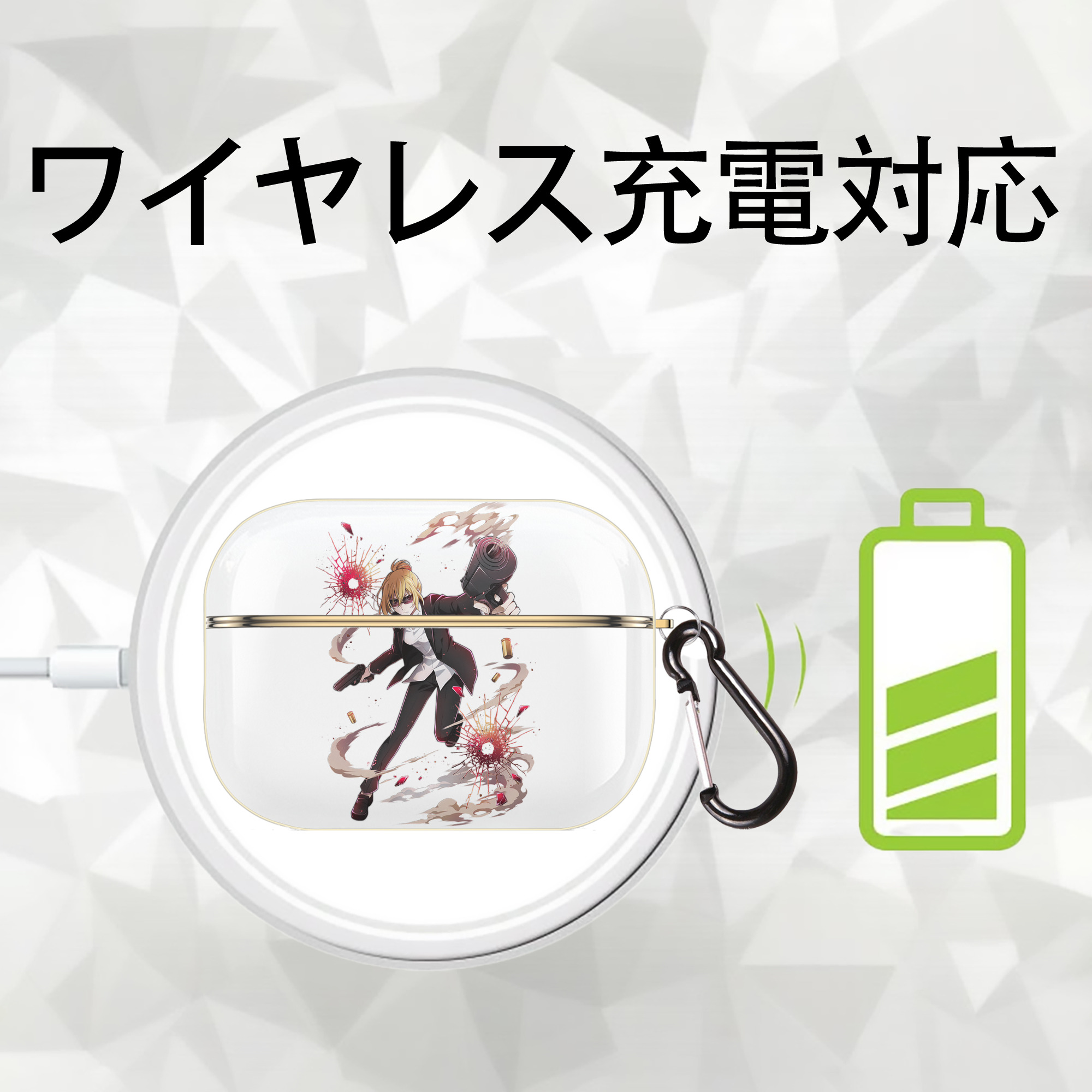 文豪ストレイドッグス Bungo Stray Dogs 【AirPods Pro用】ハードシェル保護ケース｜耐衝撃・防指紋・カラビナ付き商品仕様