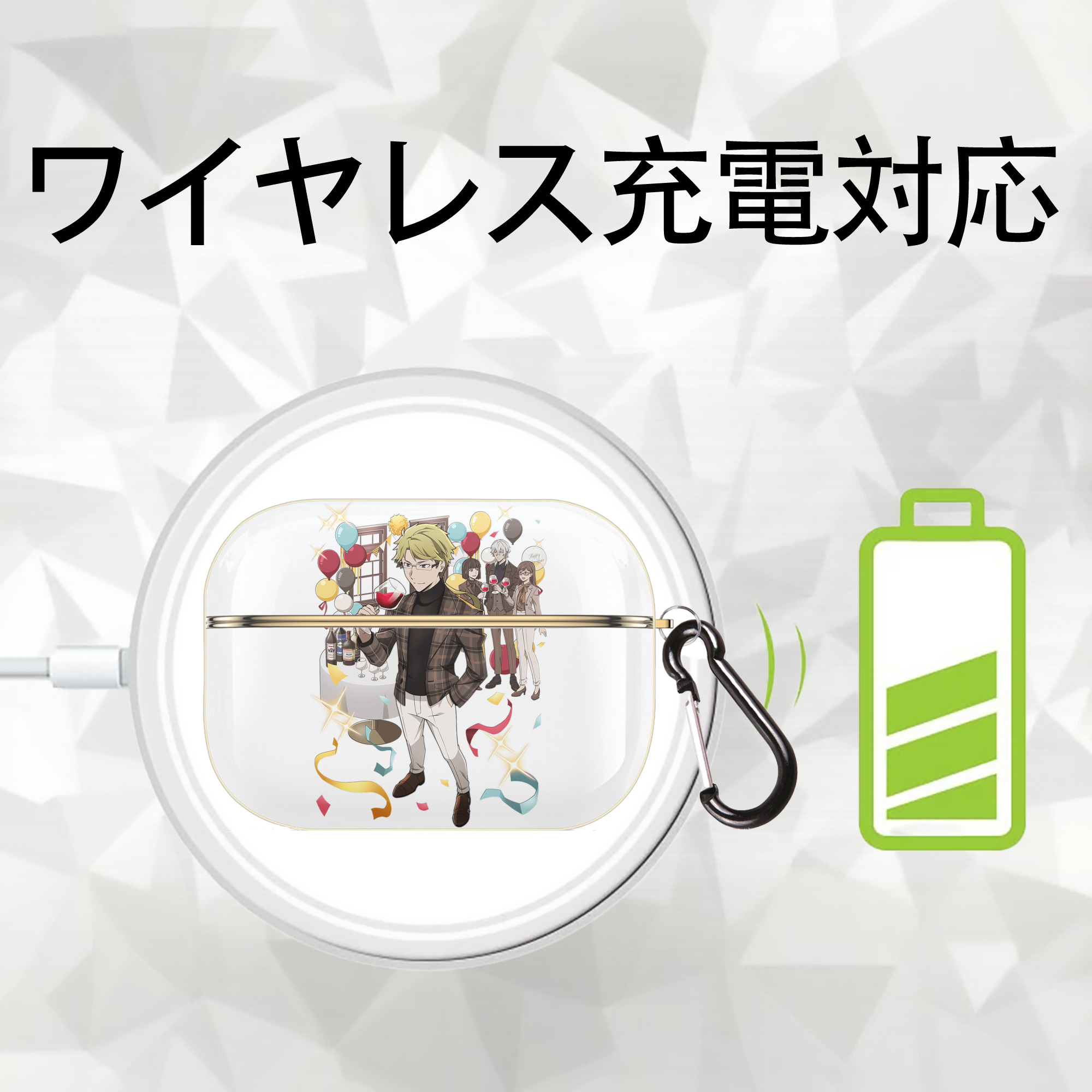 文豪ストレイドッグス Bungo Stray Dogs 【AirPods Pro用】ハードシェル保護ケース｜耐衝撃・防指紋・カラビナ付き商品仕様
