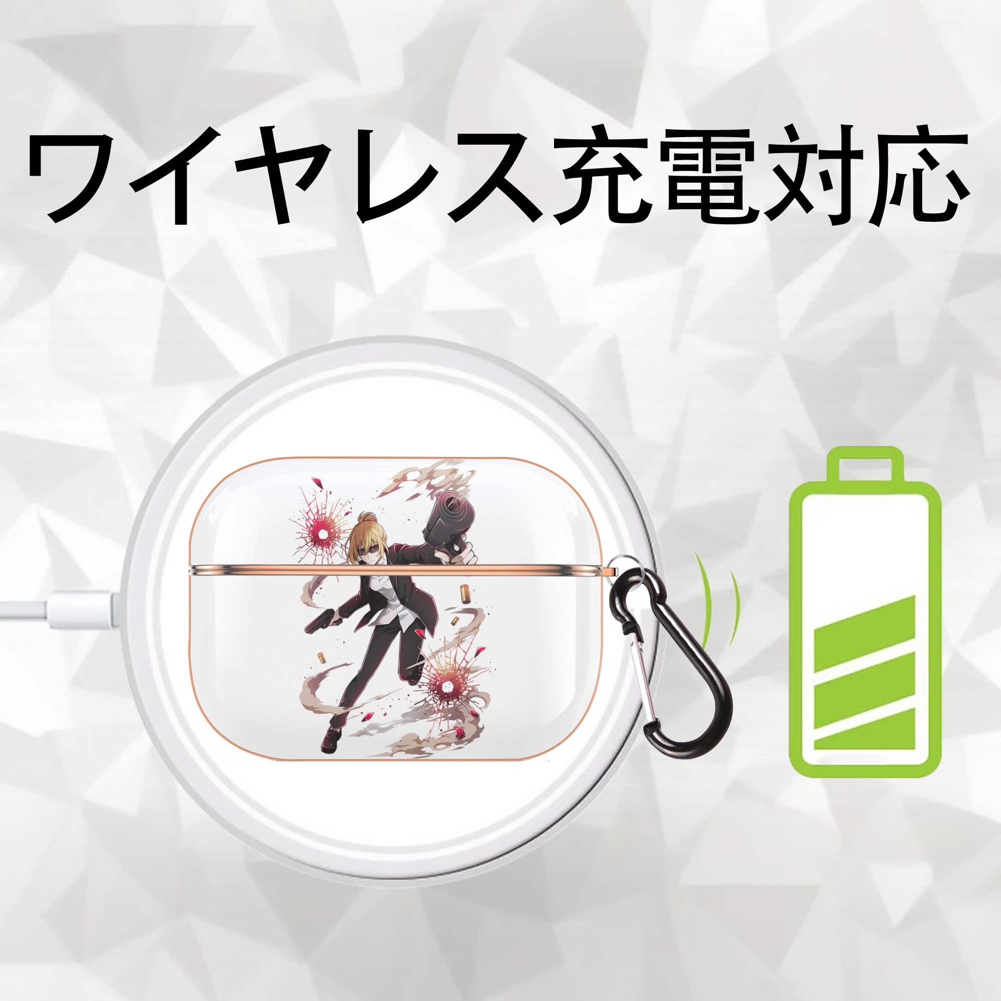 文豪ストレイドッグス Bungo Stray Dogs 【AirPods Pro用】ハードシェル保護ケース｜耐衝撃・防指紋・カラビナ付き商品仕様
