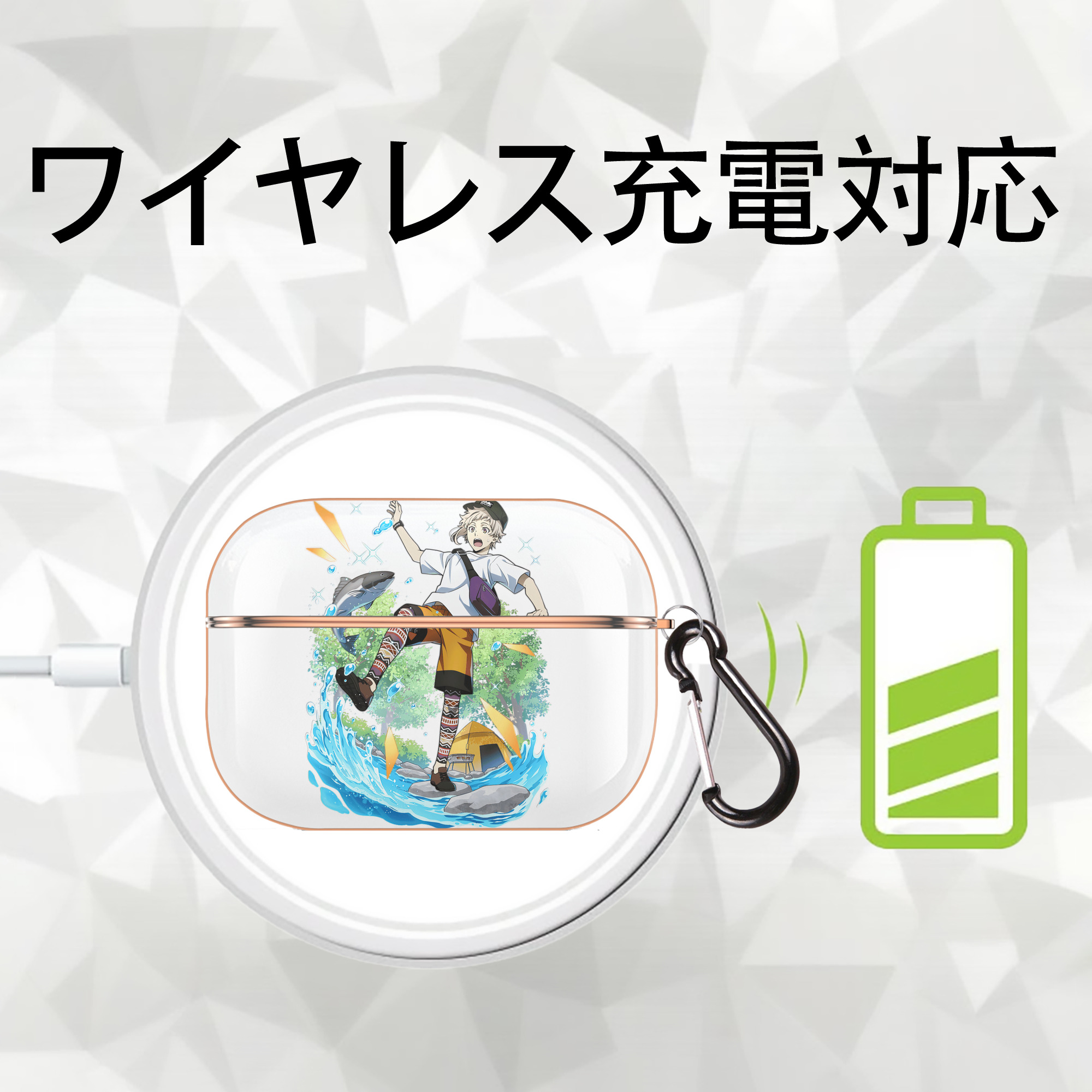 文豪ストレイドッグス Bungo Stray Dogs 【AirPods Pro用】ハードシェル保護ケース｜耐衝撃・防指紋・カラビナ付き商品仕様