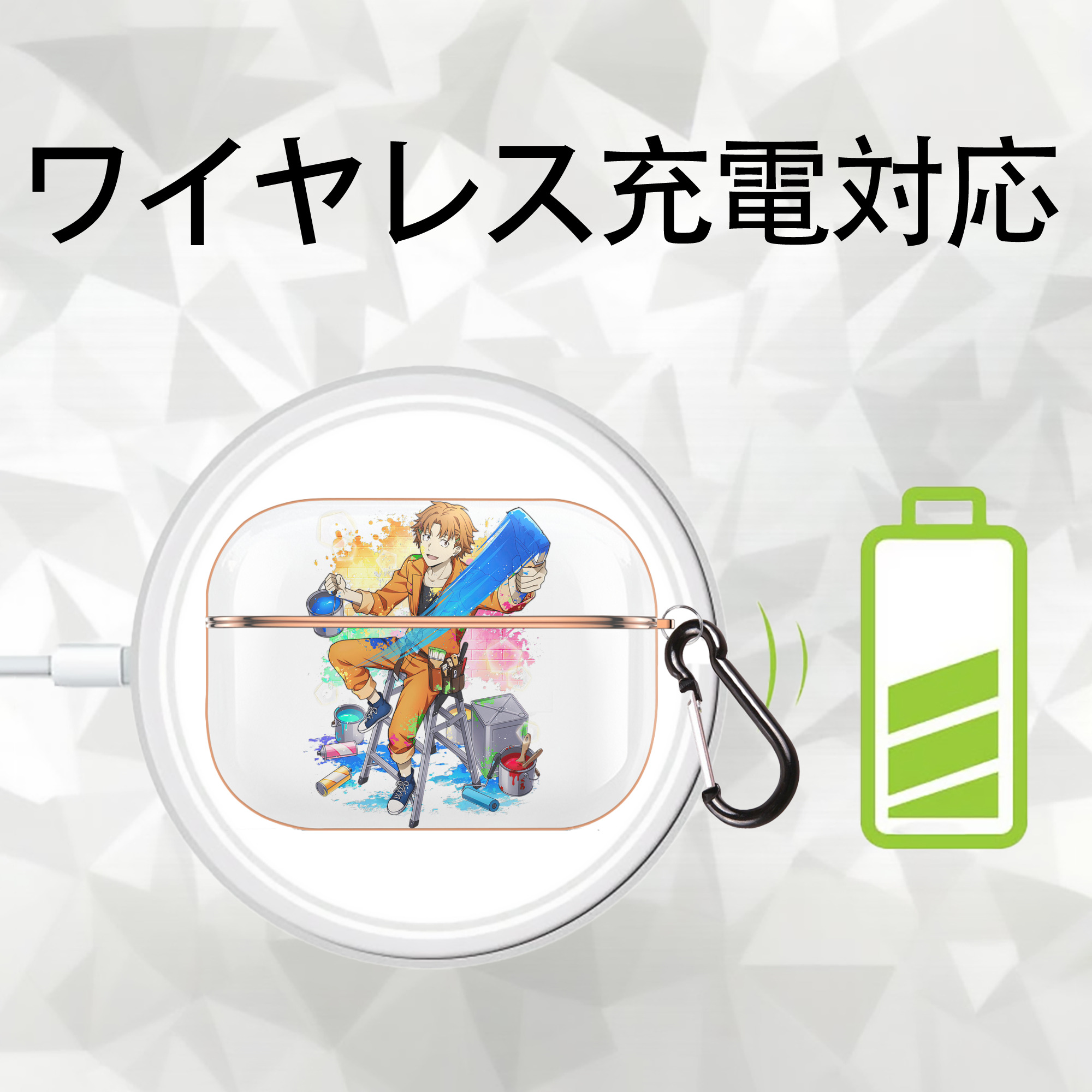 文豪ストレイドッグス Bungo Stray Dogs 【AirPods Pro用】ハードシェル保護ケース｜耐衝撃・防指紋・カラビナ付き商品仕様