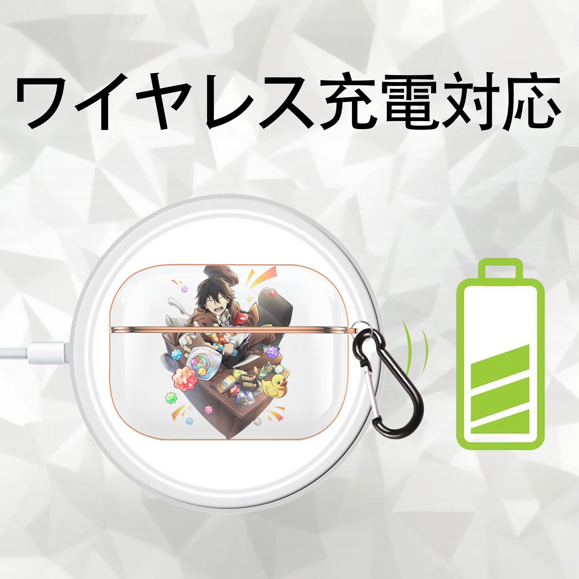 文豪ストレイドッグス Bungo Stray Dogs 【AirPods Pro用】ハードシェル保護ケース｜耐衝撃・防指紋・カラビナ付き商品仕様