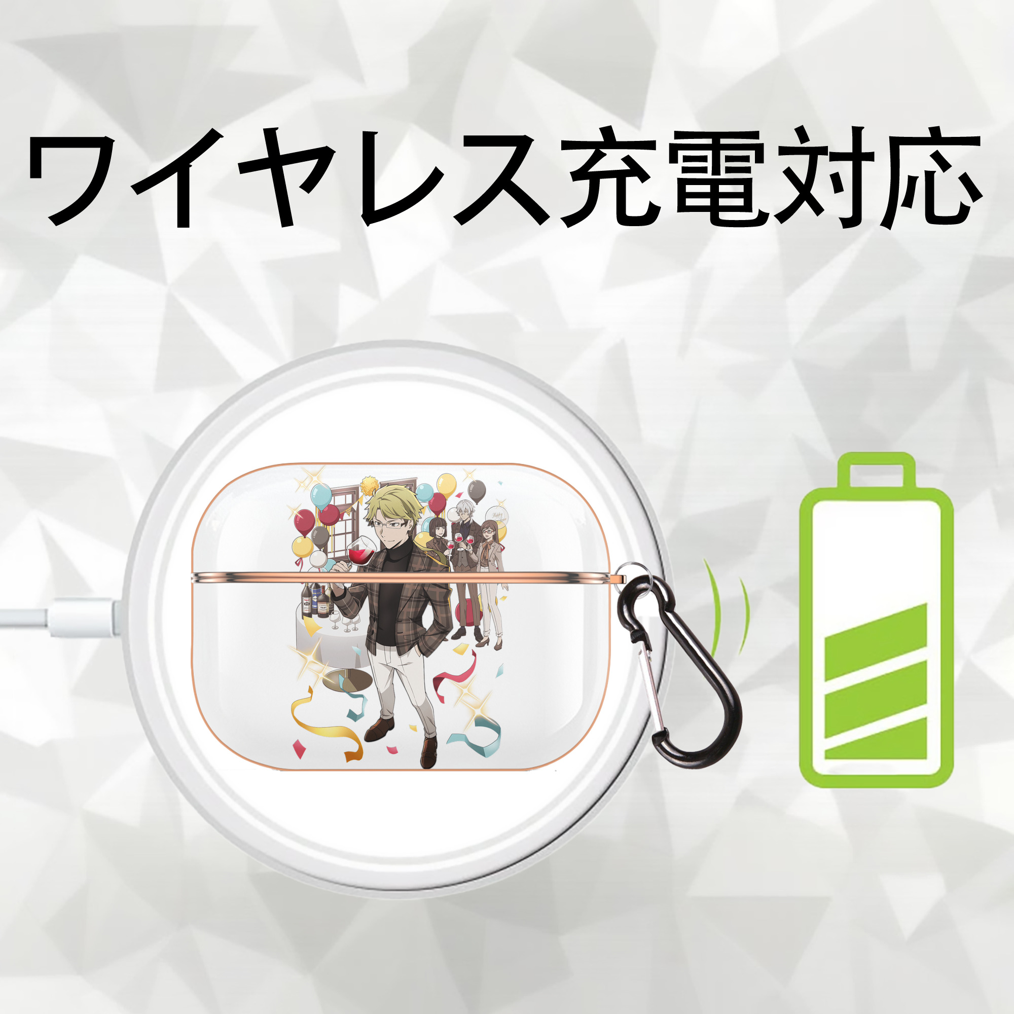 文豪ストレイドッグス Bungo Stray Dogs 【AirPods Pro用】ハードシェル保護ケース｜耐衝撃・防指紋・カラビナ付き商品仕様