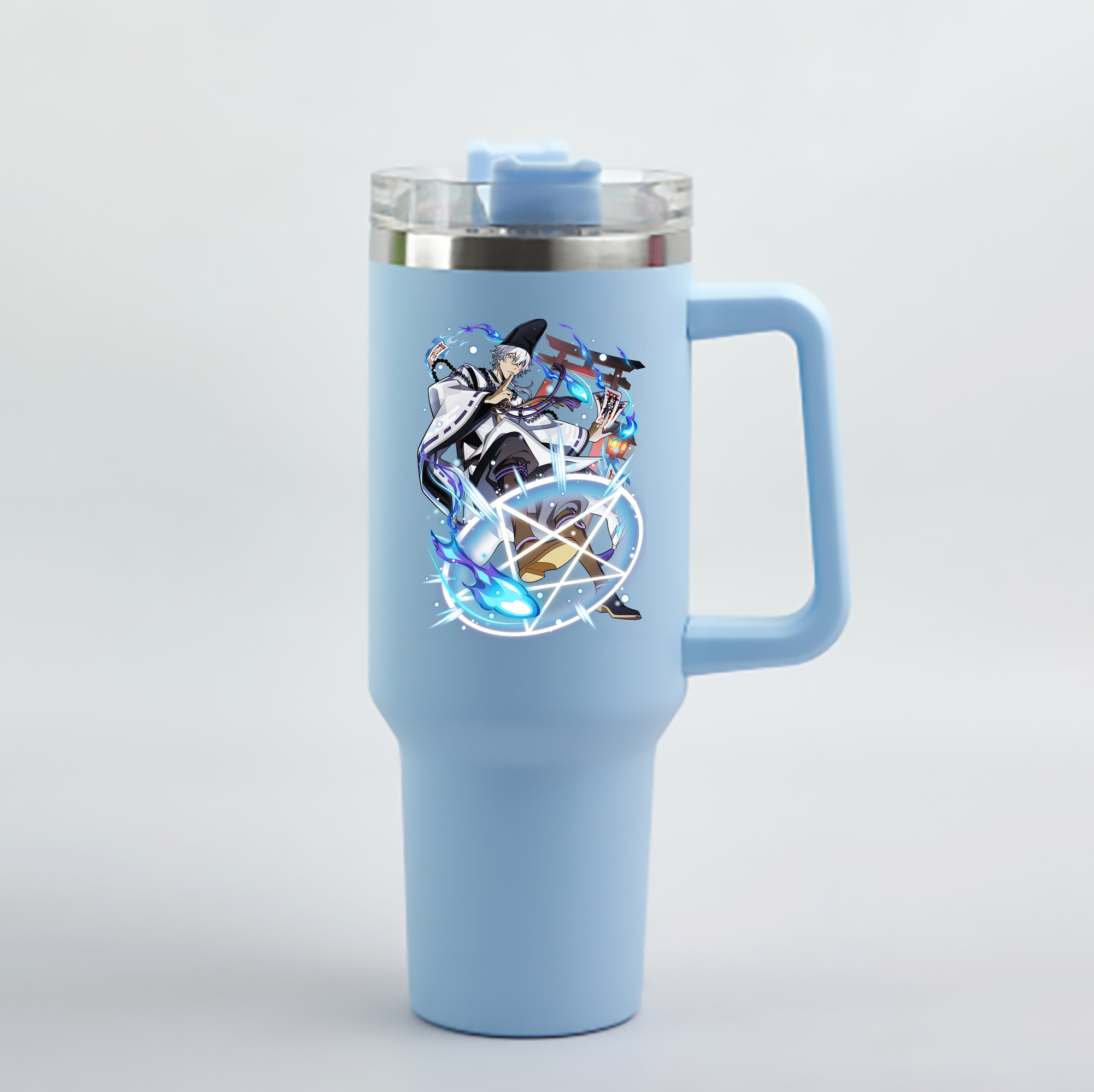 文豪ストレイドッグス Bungo Stray Dogs 1200mL車用タンブラー - クリスタルステッカー（プラスチックストロー付き）