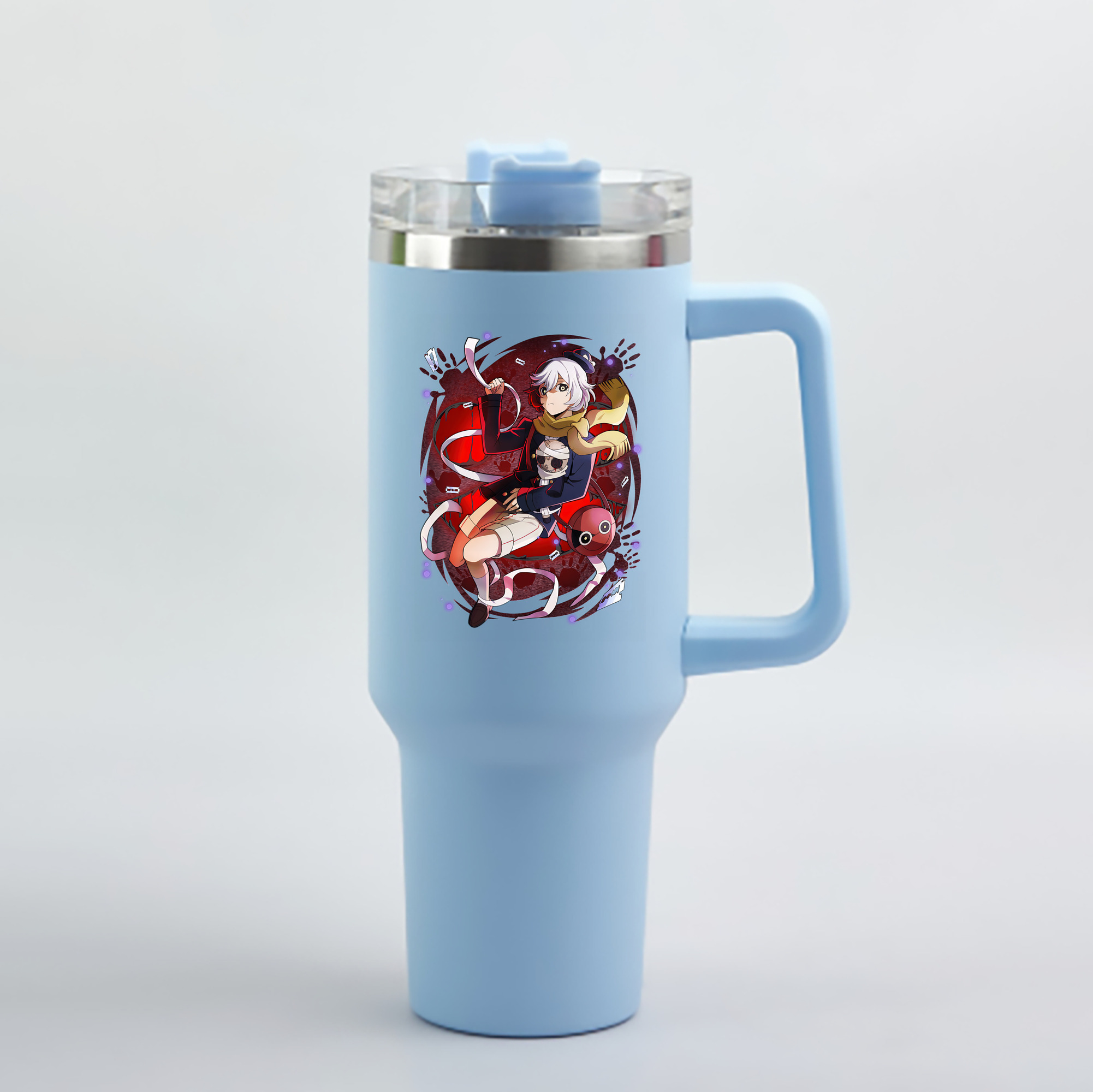 （画像用） 文豪ストレイドッグス Bungo Stray Dogs 1200mL車用タンブラー - クリスタルステッカー（プラスチックストロー付き）