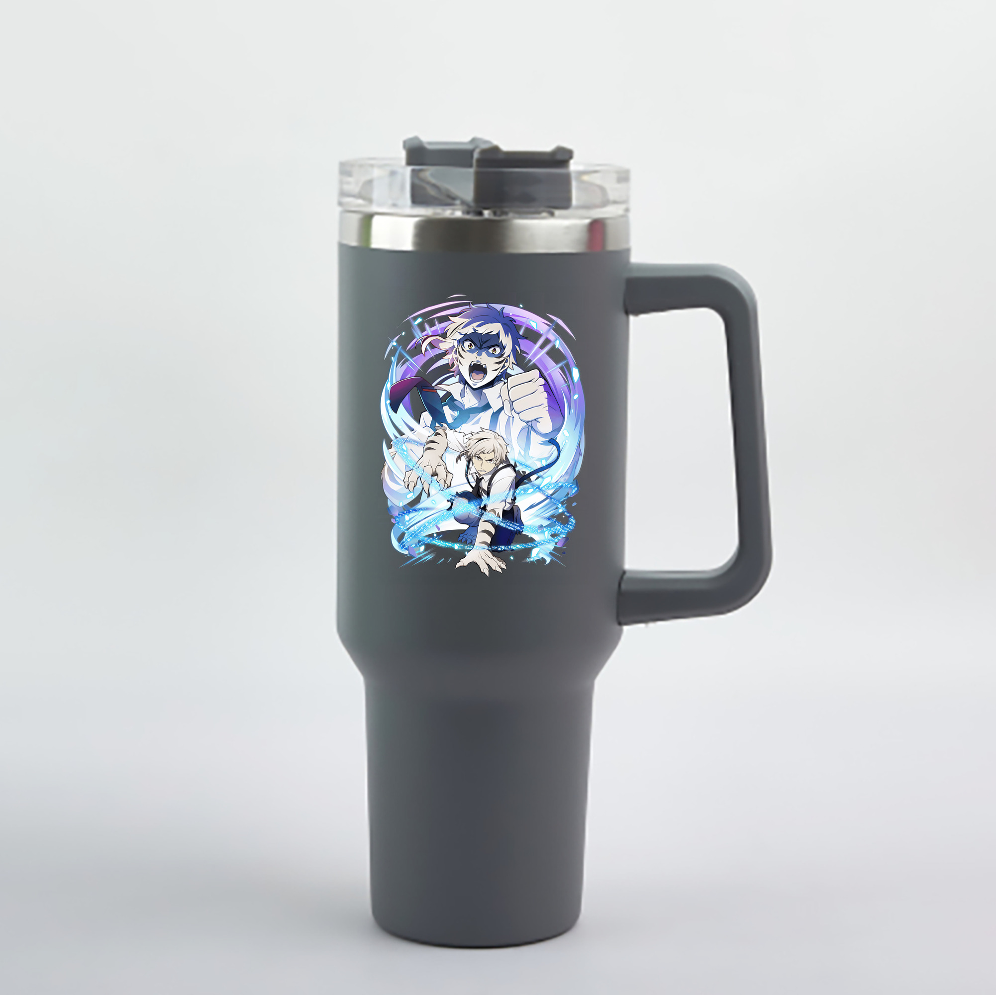 （画像用） 文豪ストレイドッグス Bungo Stray Dogs 1200mL車用タンブラー - クリスタルステッカー（プラスチックストロー付き）