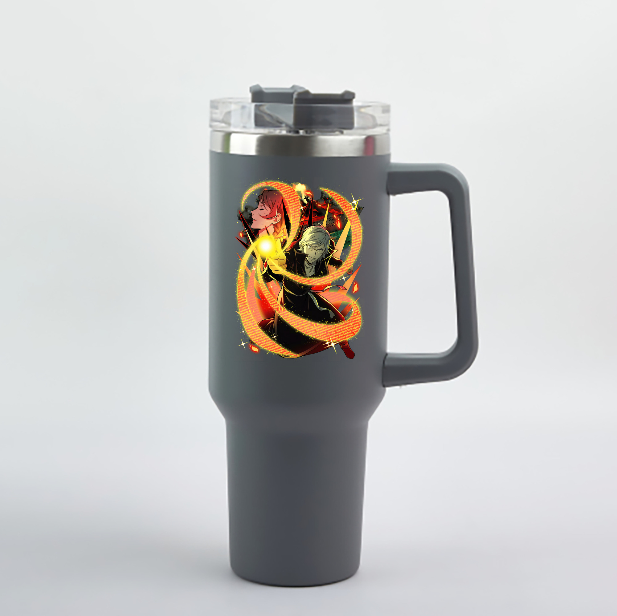 （画像用） 文豪ストレイドッグス Bungo Stray Dogs 1200mL車用タンブラー - クリスタルステッカー（プラスチックストロー付き）