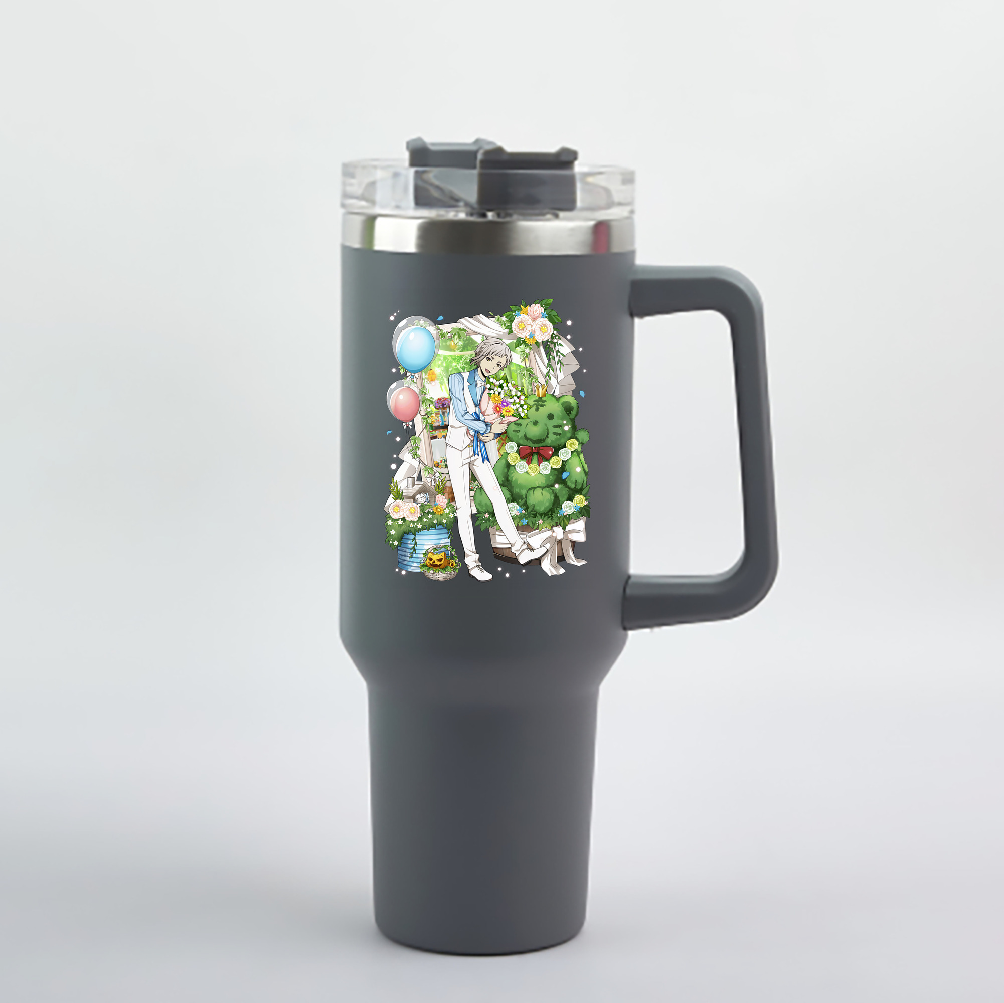 （画像用） 文豪ストレイドッグス Bungo Stray Dogs 1200mL車用タンブラー - クリスタルステッカー（プラスチックストロー付き）