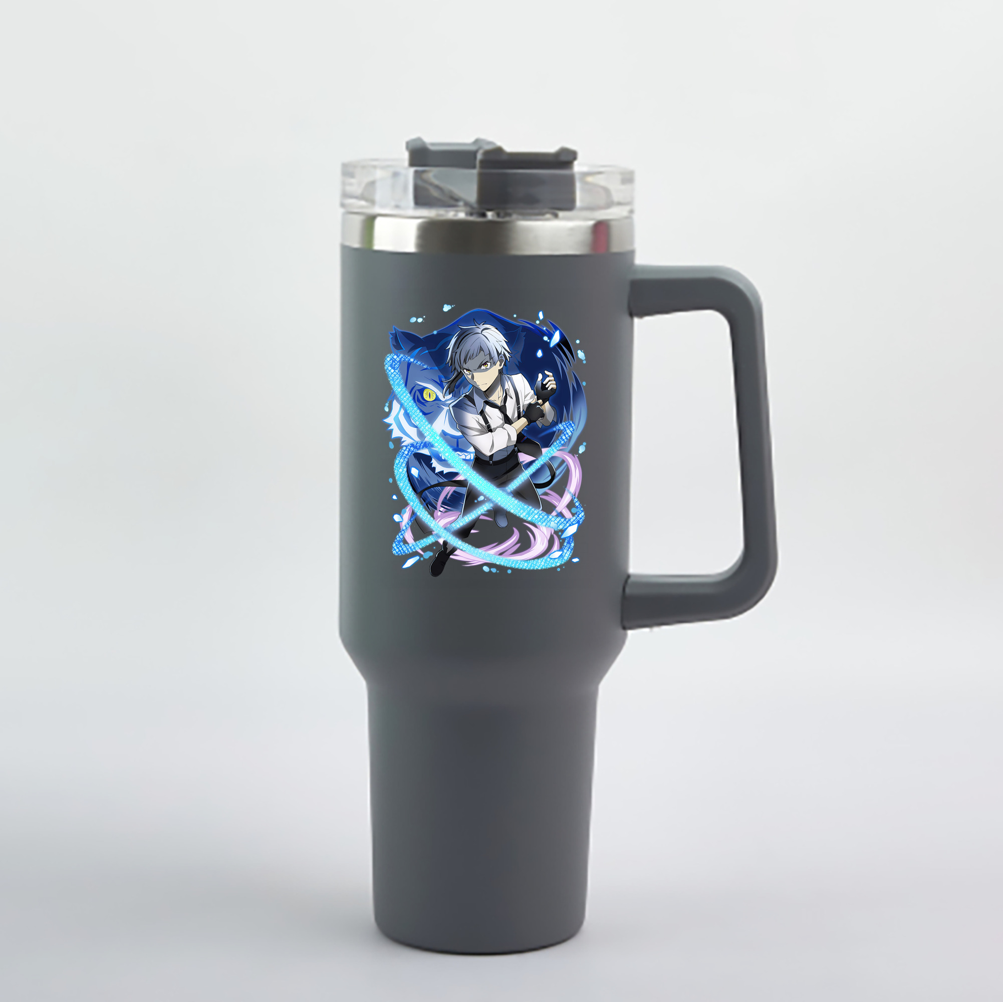 （画像用） 文豪ストレイドッグス Bungo Stray Dogs 1200mL車用タンブラー - クリスタルステッカー（プラスチックストロー付き）