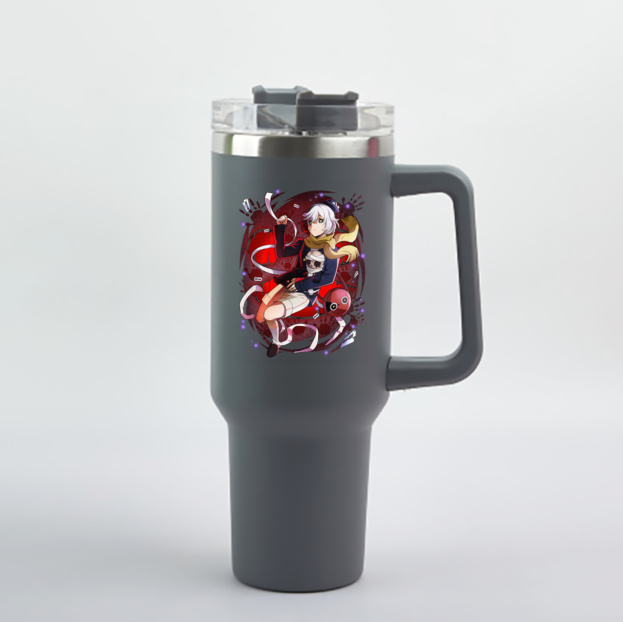 （画像用） 文豪ストレイドッグス Bungo Stray Dogs 1200mL車用タンブラー - クリスタルステッカー（プラスチックストロー付き）