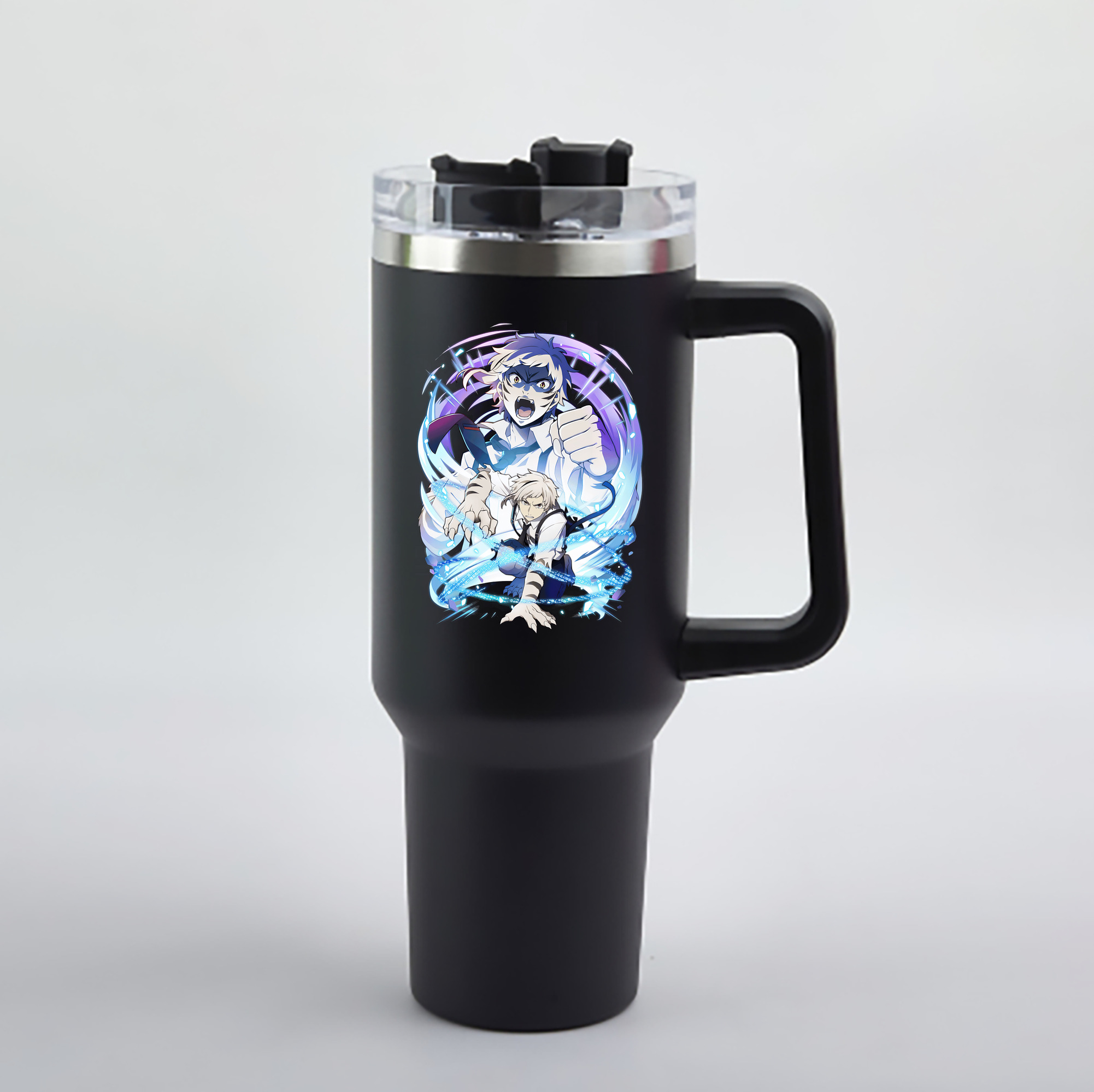 （画像用） 文豪ストレイドッグス Bungo Stray Dogs 1200mL車用タンブラー - クリスタルステッカー（プラスチックストロー付き）
