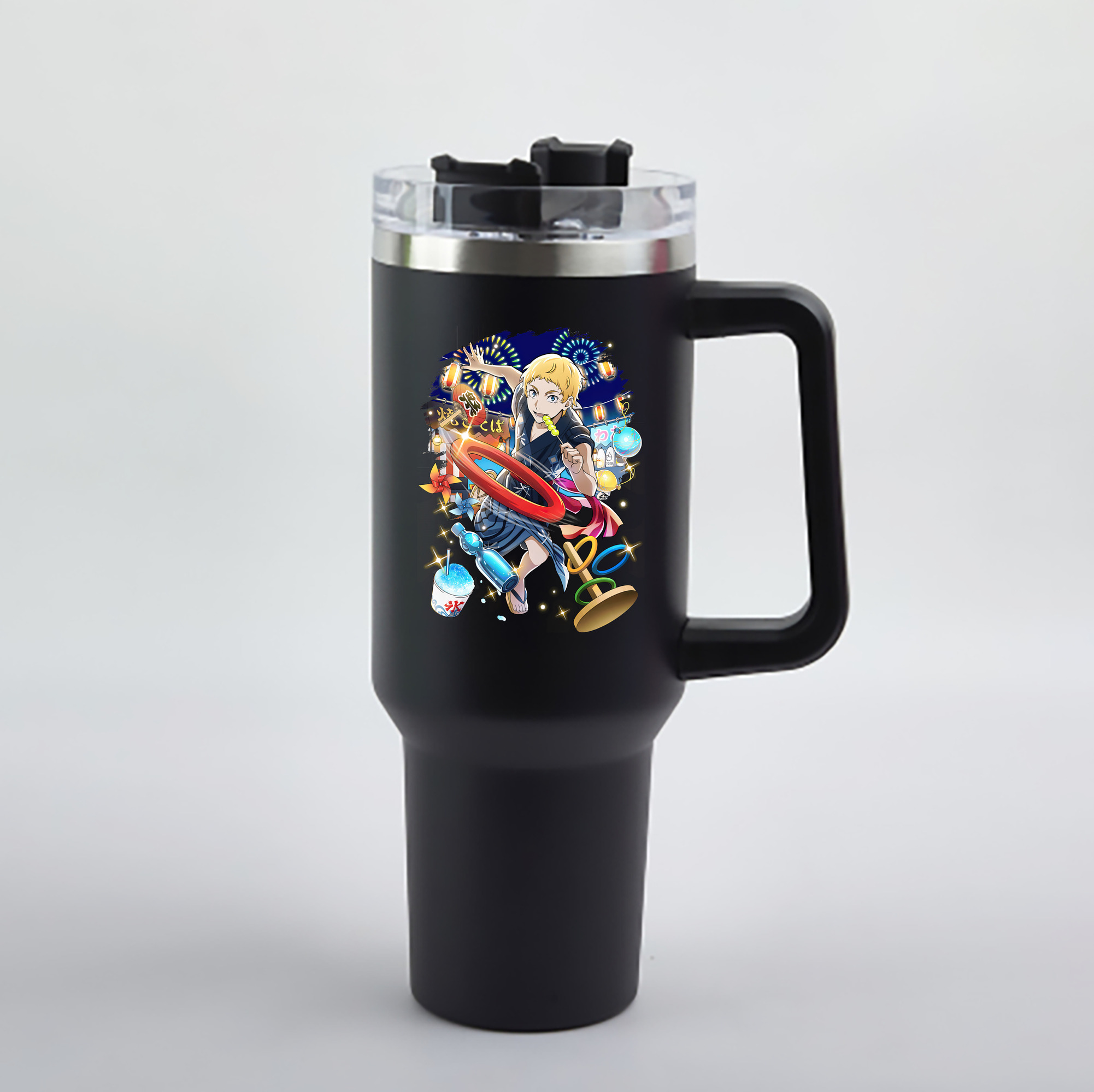（画像用） 文豪ストレイドッグス Bungo Stray Dogs 1200mL車用タンブラー - クリスタルステッカー（プラスチックストロー付き）