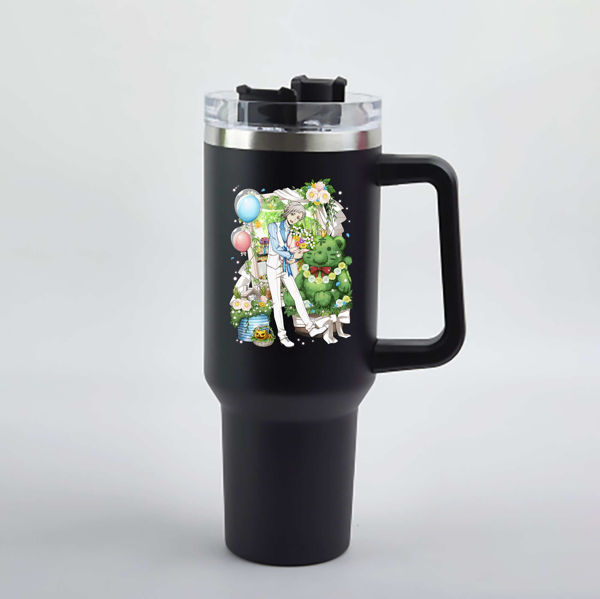 （画像用） 文豪ストレイドッグス Bungo Stray Dogs 1200mL車用タンブラー - クリスタルステッカー（プラスチックストロー付き）