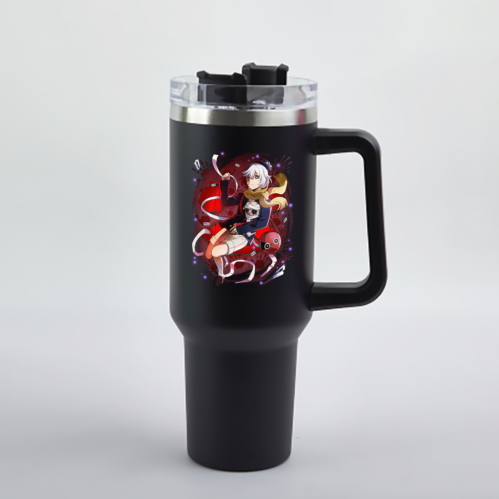 （画像用） 文豪ストレイドッグス Bungo Stray Dogs 1200mL車用タンブラー - クリスタルステッカー（プラスチックストロー付き）